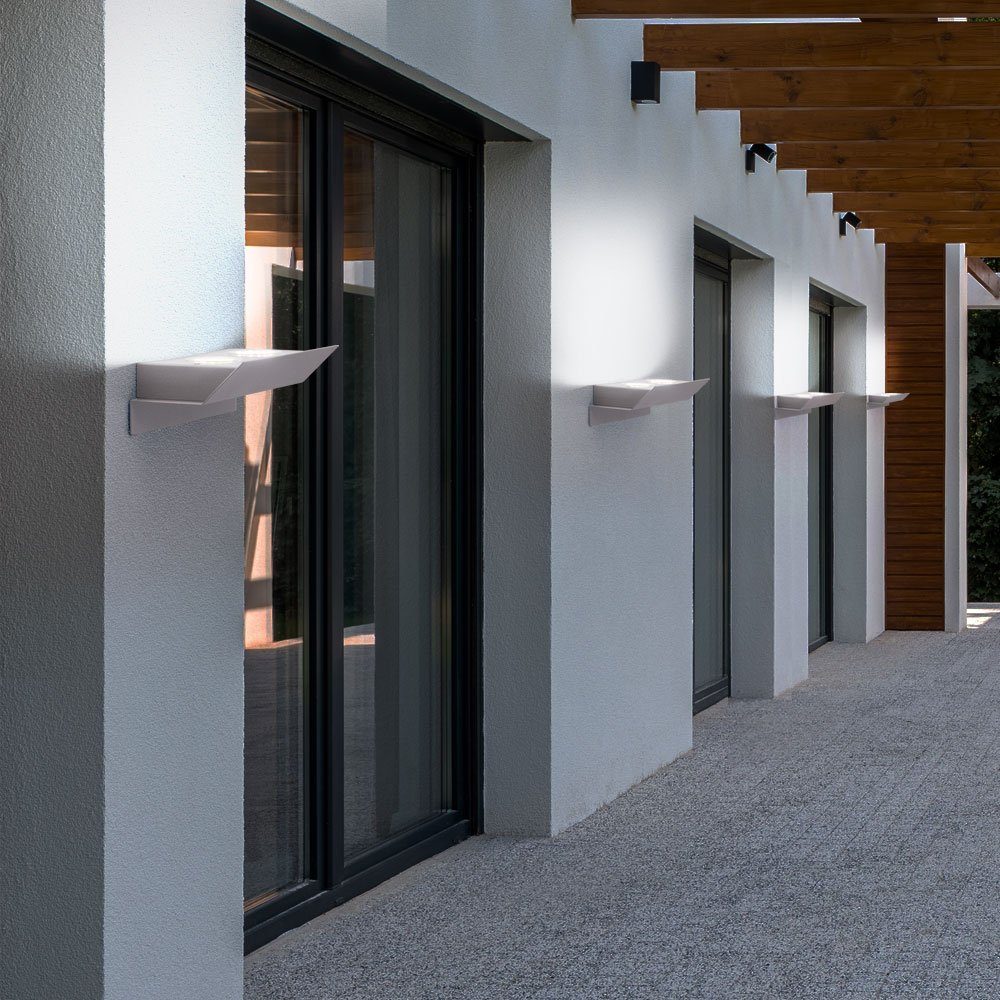etc-shop Außen-Wandleuchte, Leuchtmittel inklusive, Warmweiß, 4er Set LED Wand Strahler Einfahrt Beleuchtung Fassaden Außen
