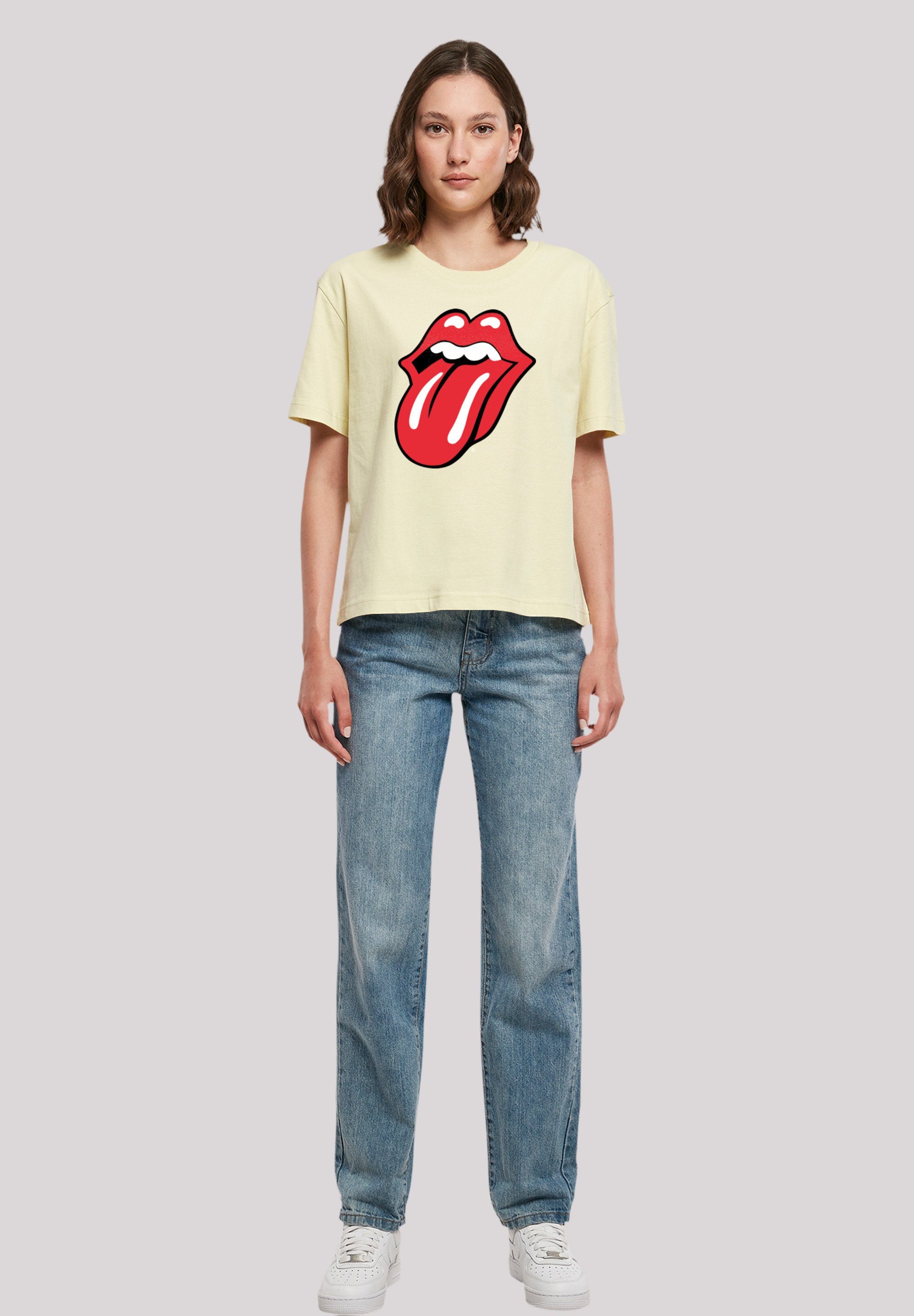 The T-Shirt Rolling Stones Print softyellow Classic Tongue F4NT4STIC