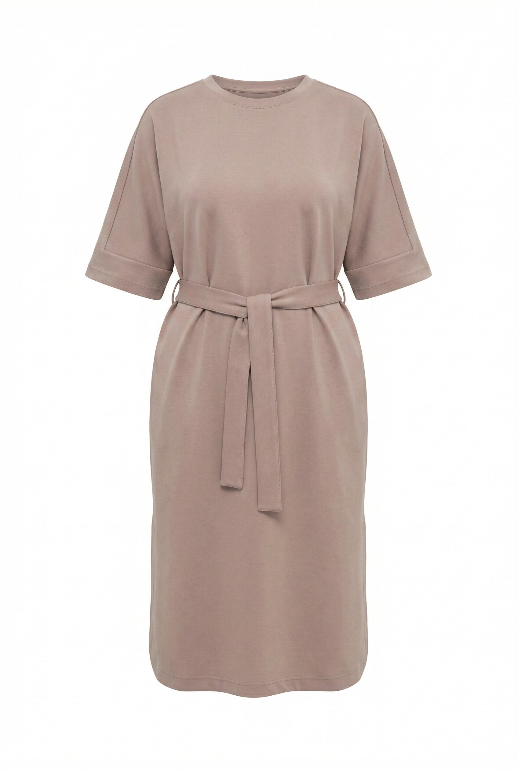 Ulla Popken Maxikleid Midikleid Oversized Rundhals Halbarm Taschen