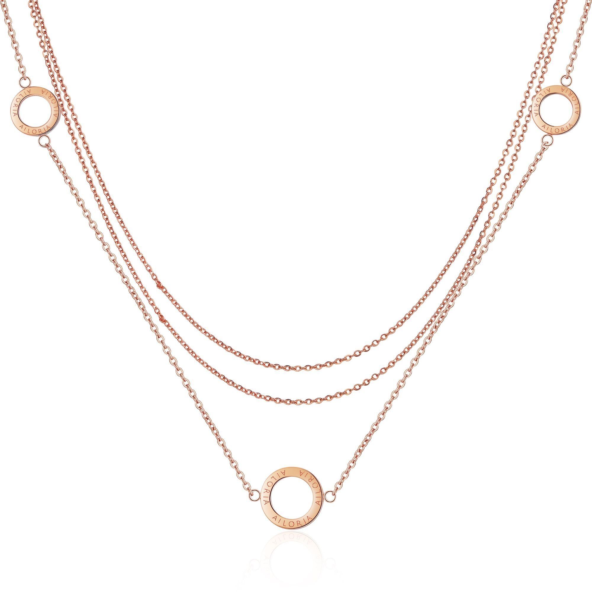 AILORIA Edelstahlkette ANNABELLE Halskette (1-tlg., inkl. Schmucksäckchen), glänzendem Edelstahl