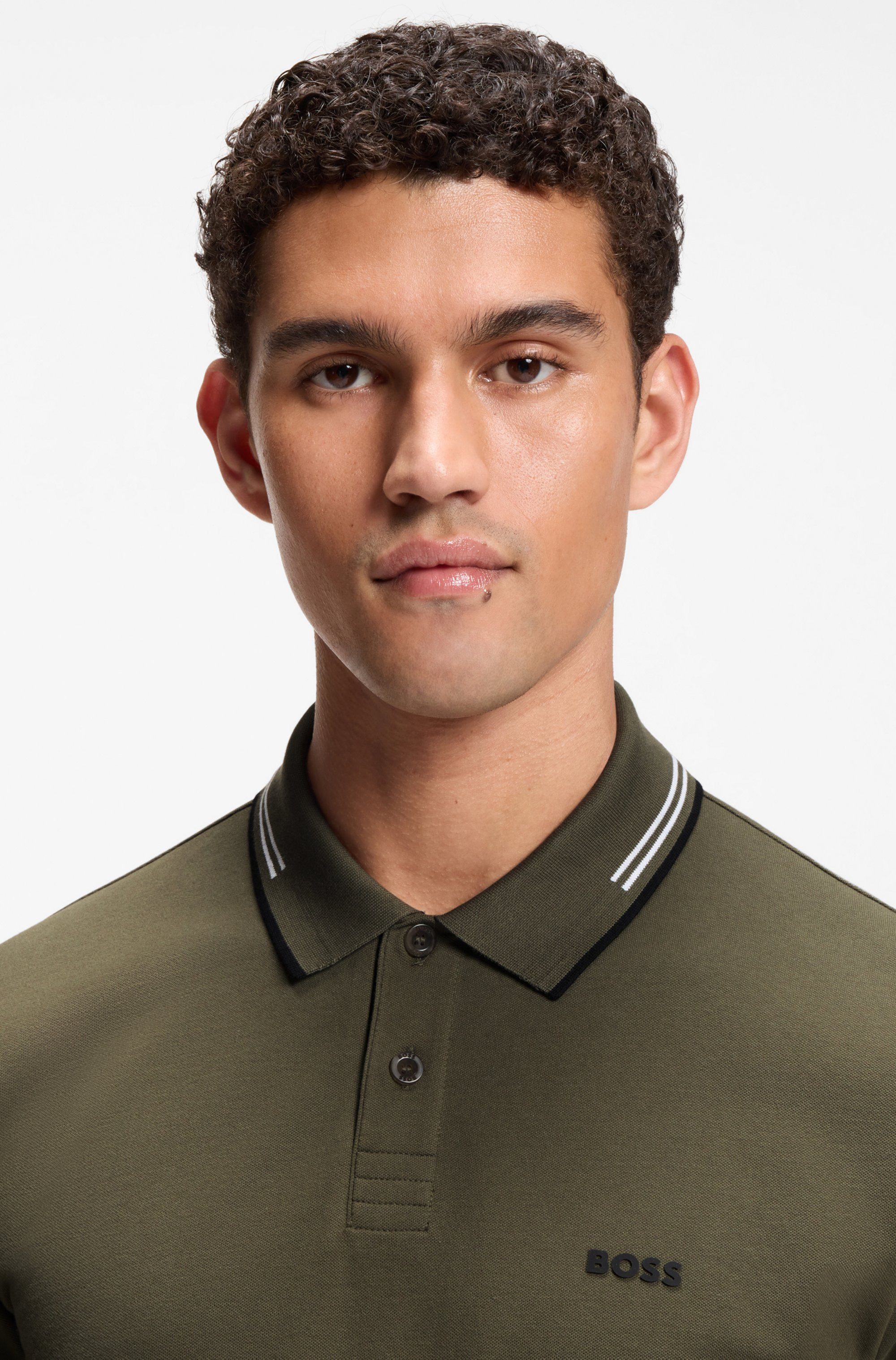 BOSS GREEN Poloshirt Paul Slim Fit Stretch-Baumwoll-Pique mit Polokragen