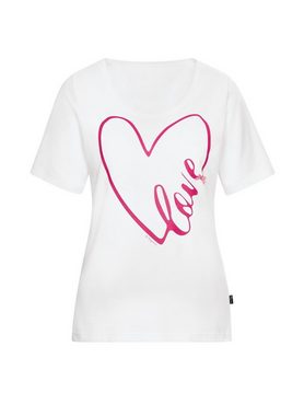 Trigema Pyjamaoberteil TRIGEMA T-Shirt mit großem Herz-Motiv (1-tlg)