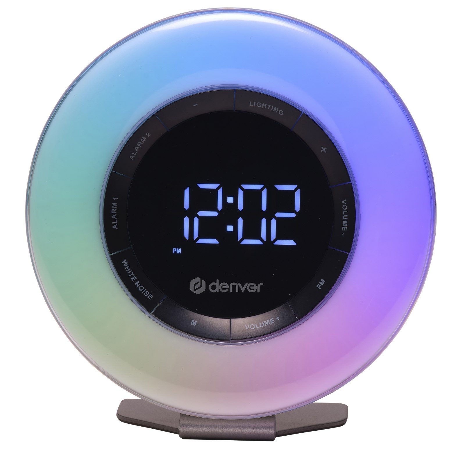 Denver CRL‑342 Radiowecker Lichtsimulation Dual‑Alarm & USB‑C‑Ladefunktion Uhrenradio (FM, Nachtlicht, White Noise, Sleep-Timer, Schlummerfunktion)