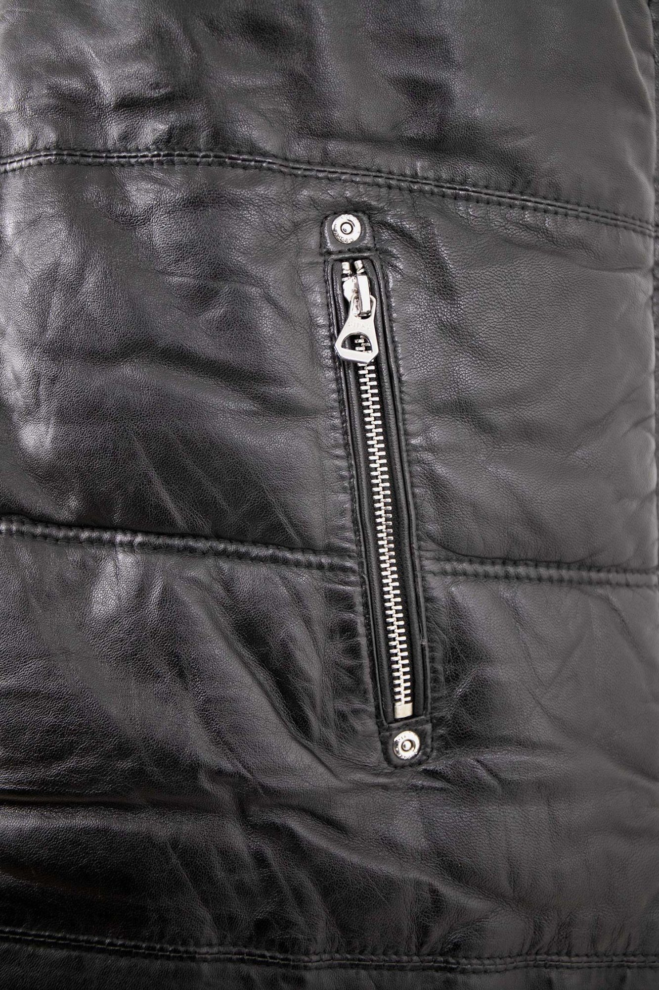 Gipsy by Mauritius Lederjacke GWVeo Gipsy - Damen Lederweste Steppweste Kapuze schwarz