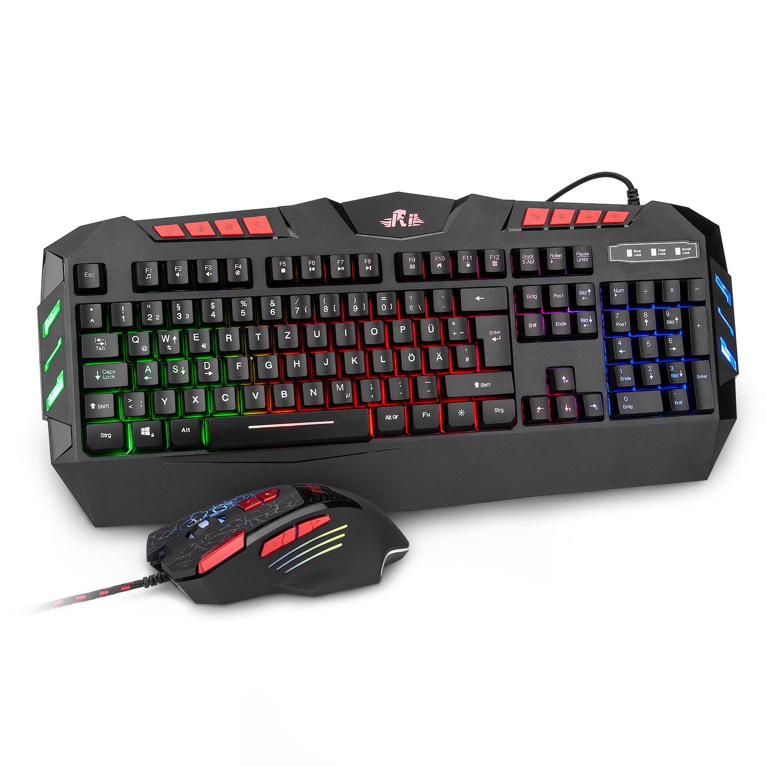 Rii »RK900+« Tastatur- und Maus-Set, Gaming Tastatur mit Maus Set, RGB  Hintergrundbeleuchtung, verstellbare DPI online kaufen | OTTO