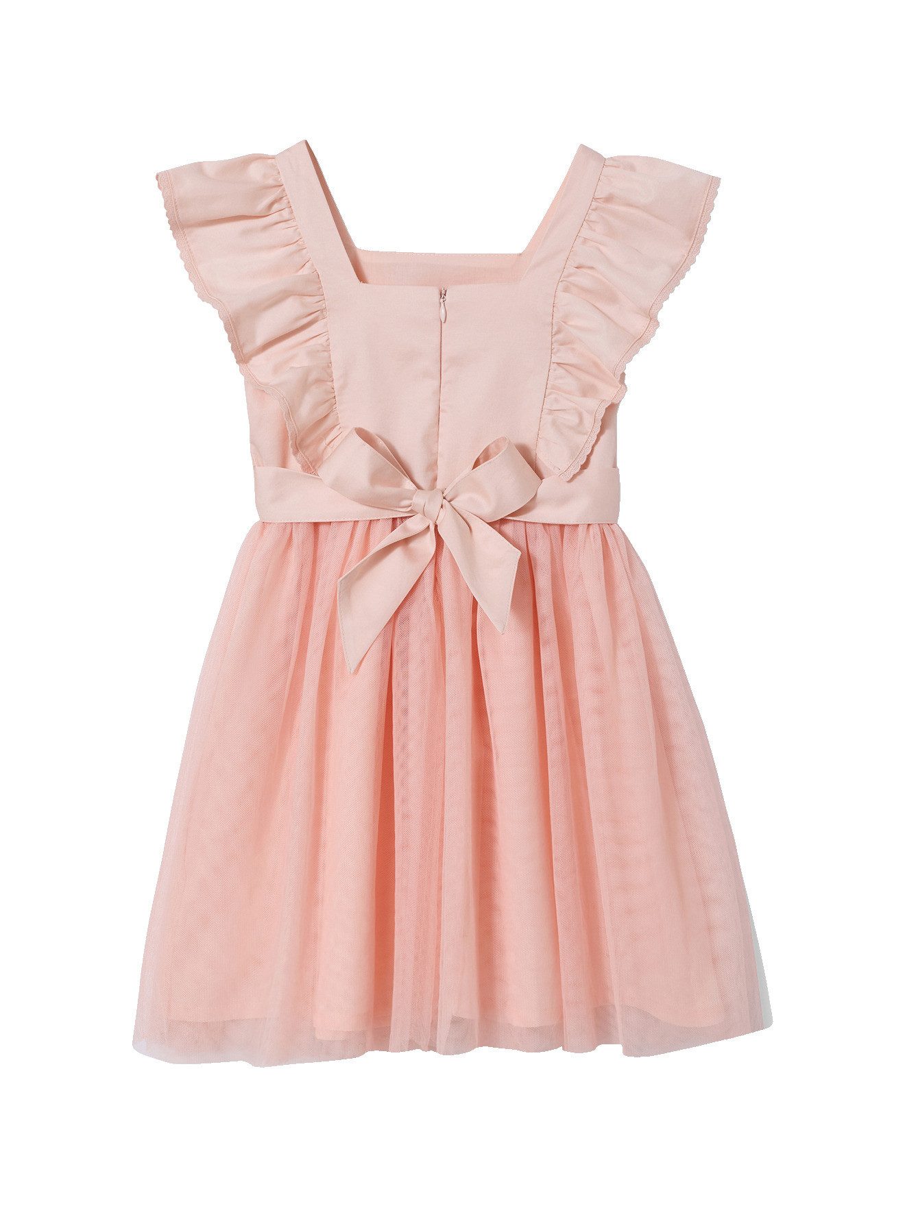 vertbaudet Minikleid Festliches Mädchen Volantkleid, Musselin & Tüll