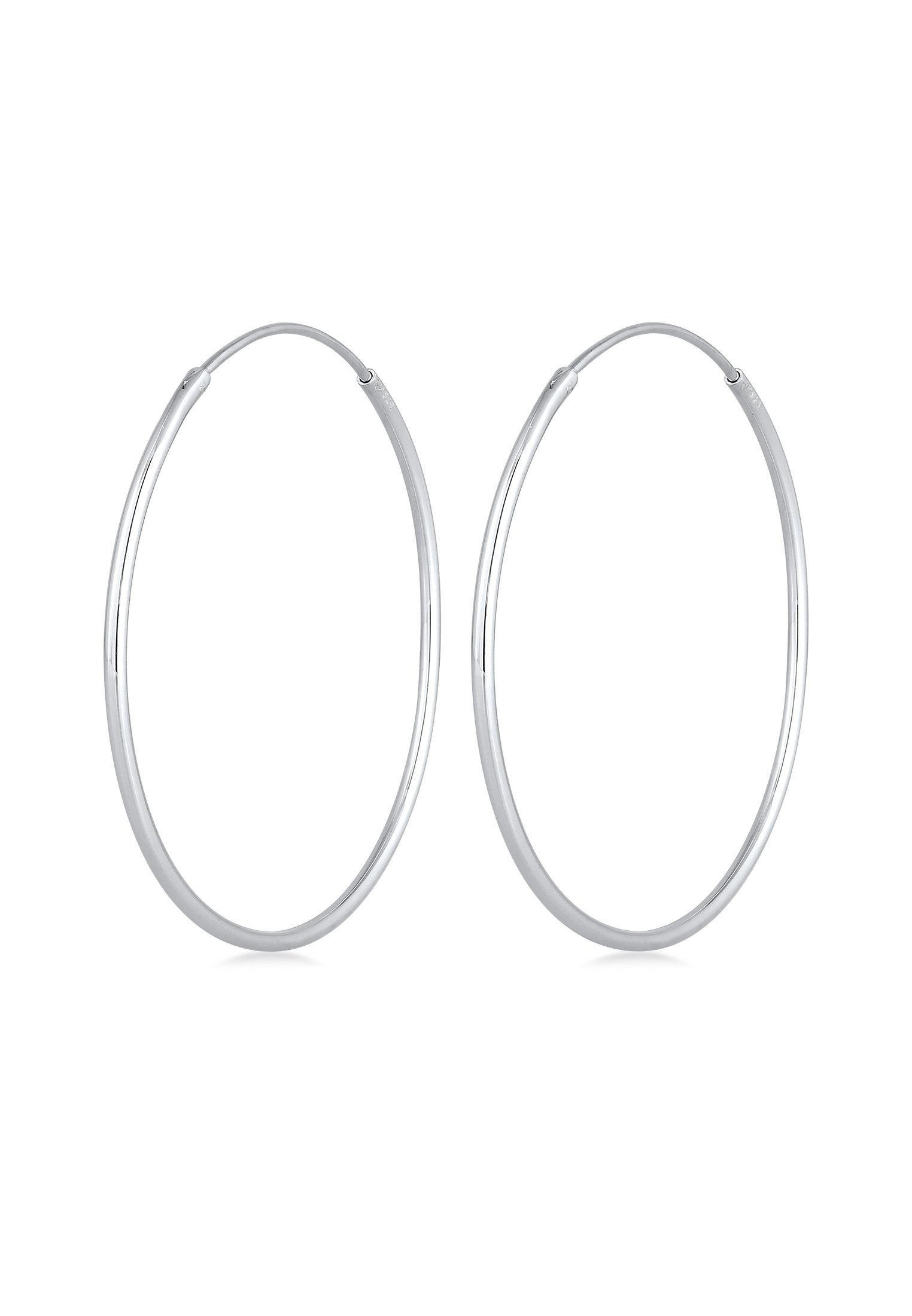 Elli Paar Creolen Creolen Rund Basic Klassisch 925 Silber