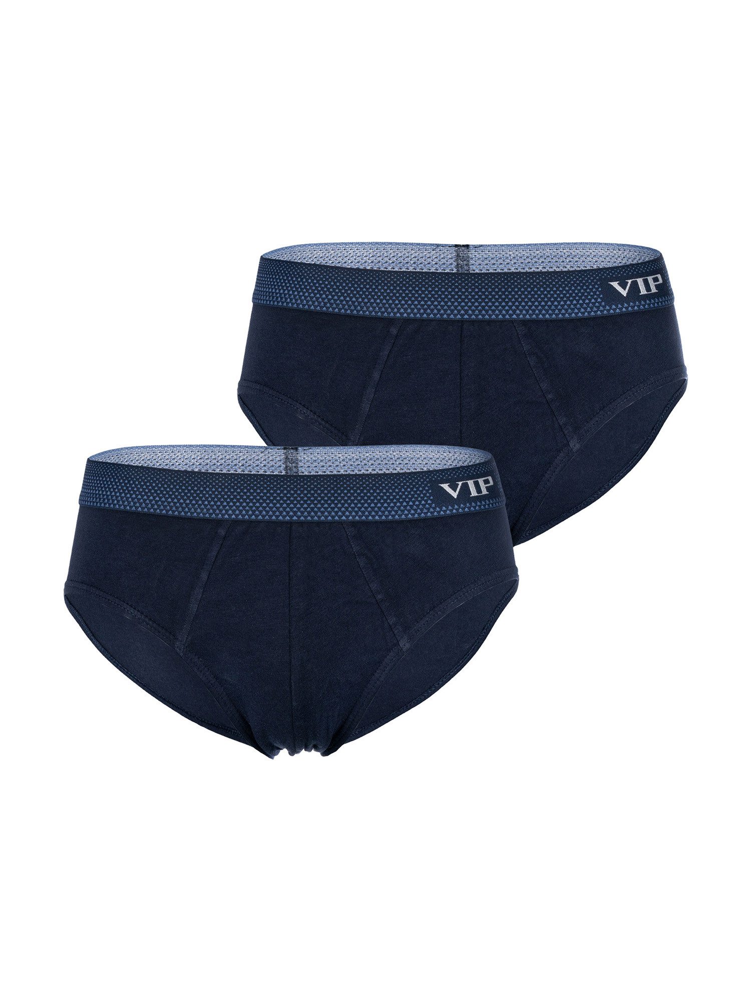 VIP Slip Premium Jersey Stretch - 2er Set - klassische Unterhosen (2-St) Unterwäsche Männer Herren Uni Baumwoll-Mix (95% Baumwolle) 2-Pack