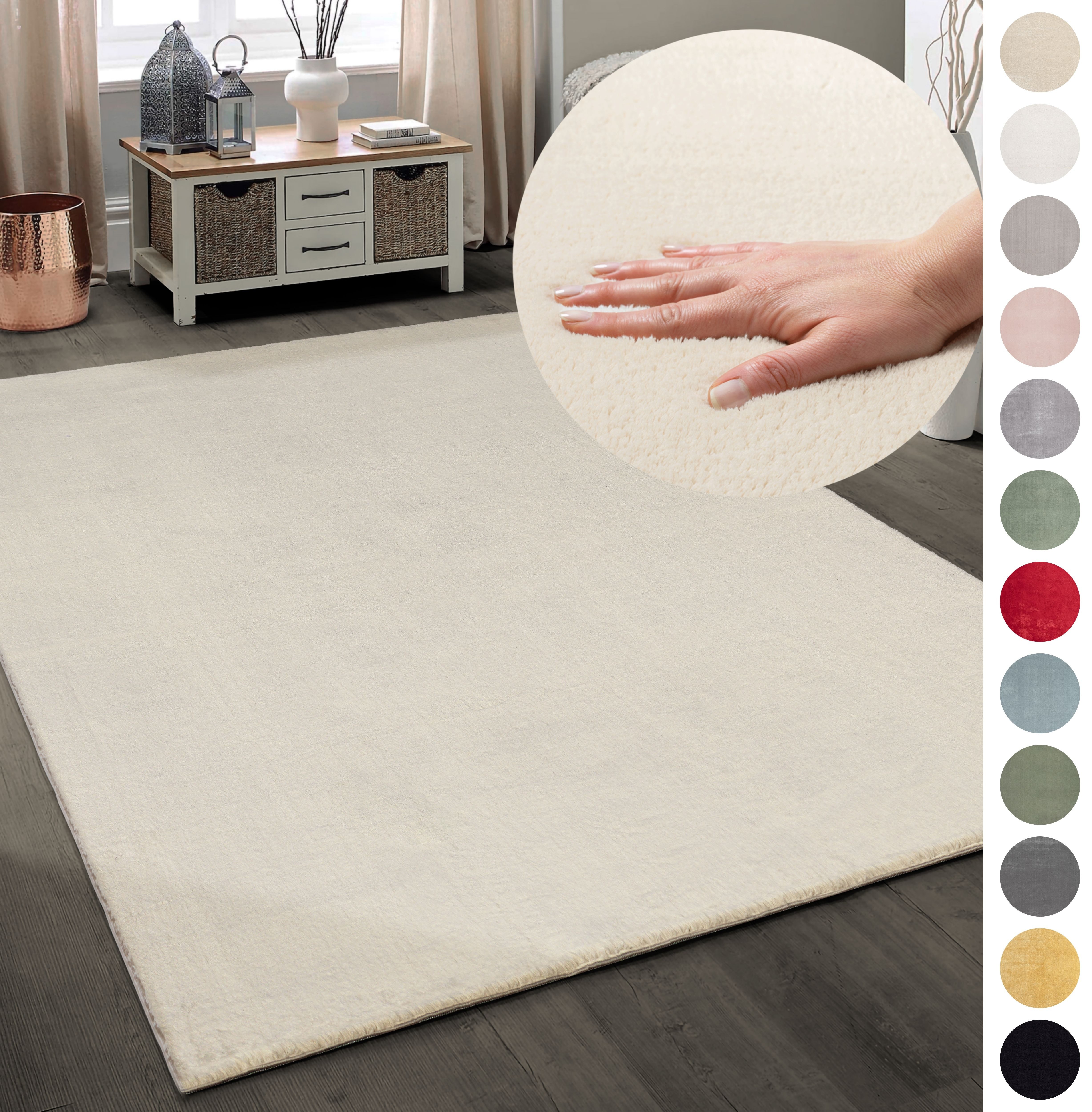 my home Teppich Arabell, Kunstfellteppich, Felloptik, waschbar, rechteckig, Höhe: 16 mm, flauschig, kuschelig, Anti-Rutsch-Unterseite, Wohnzimmer, Schlafzimmer
