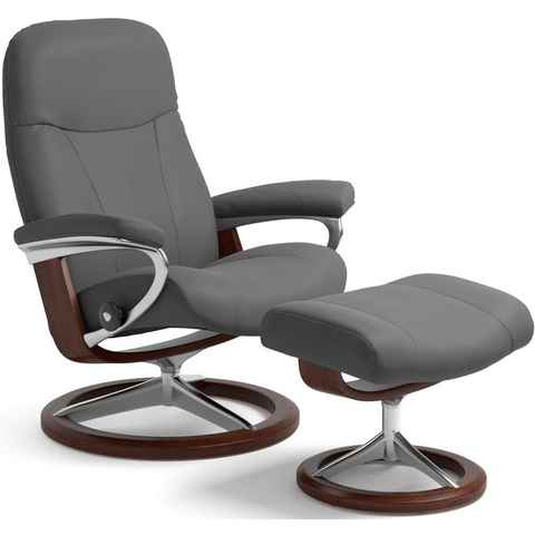 Stressless® Relaxsessel Garda (Set, Relaxsessel mit Hocker), mit Hocker, mit Signature Base, Größe M, Gestell Braun