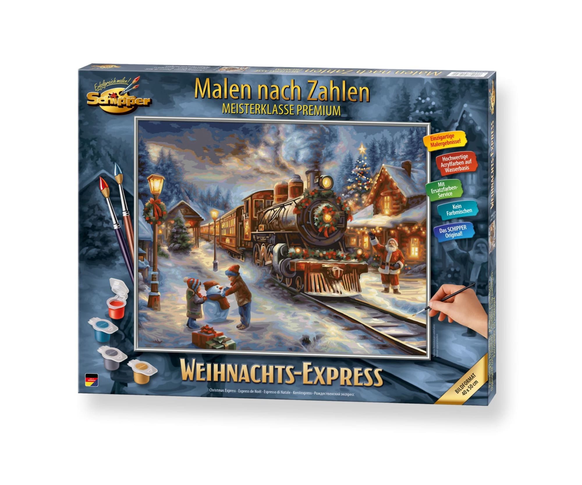 Schipper Malen nach Zahlen Schipper Malen nach Zahlen Weihnachts-Express 40x50 cm Eisenbahn