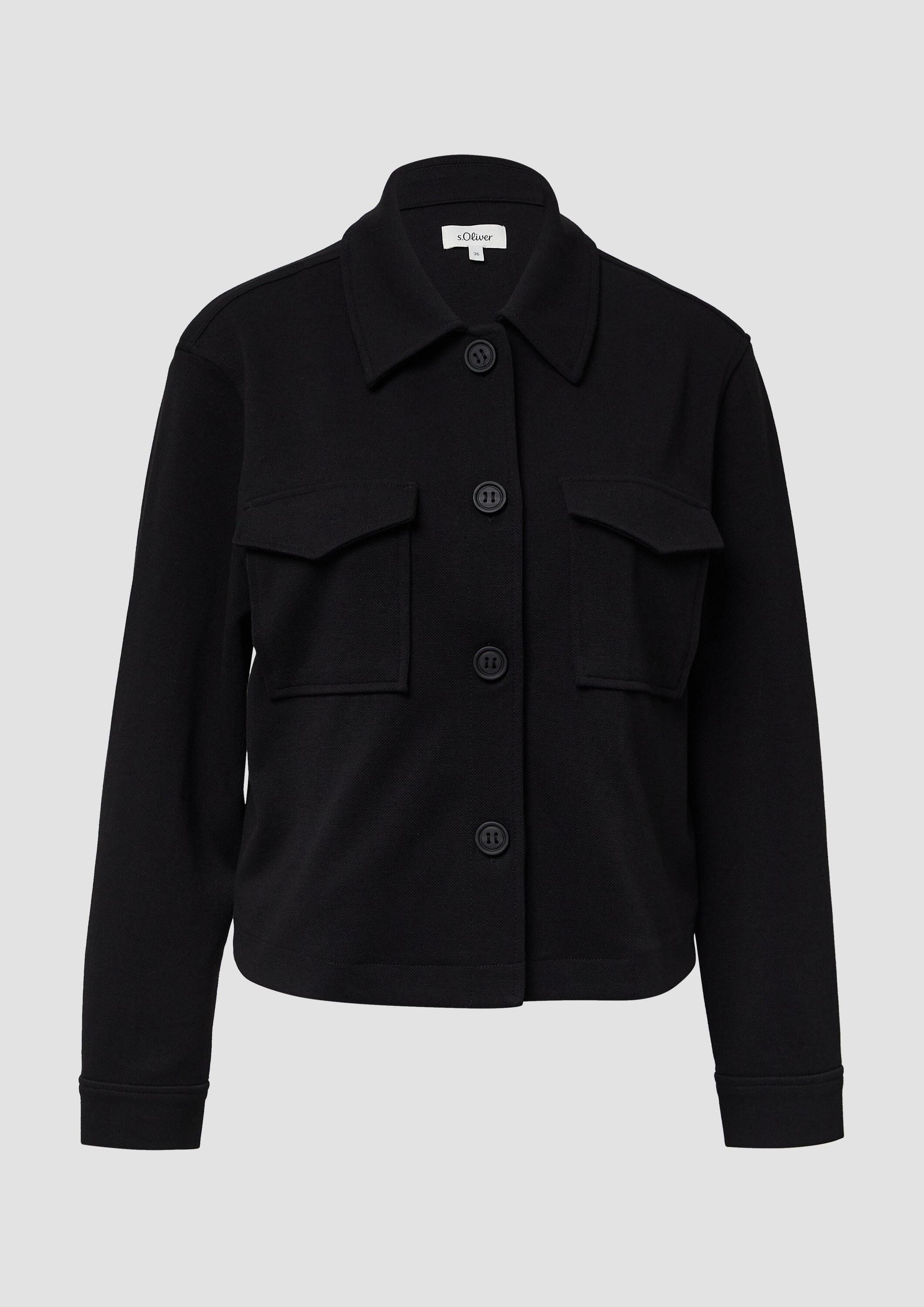 s.Oliver Funktionsjacke Indoor-Jacke Strukturierte Jacke aus Interlock