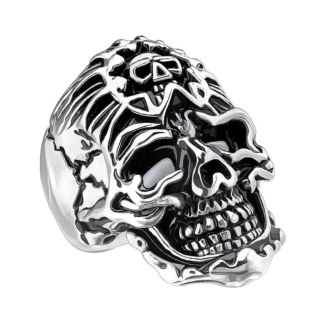 Taffstyle Fingerring Herren Biker Ring Totenkopf günstig online kaufen