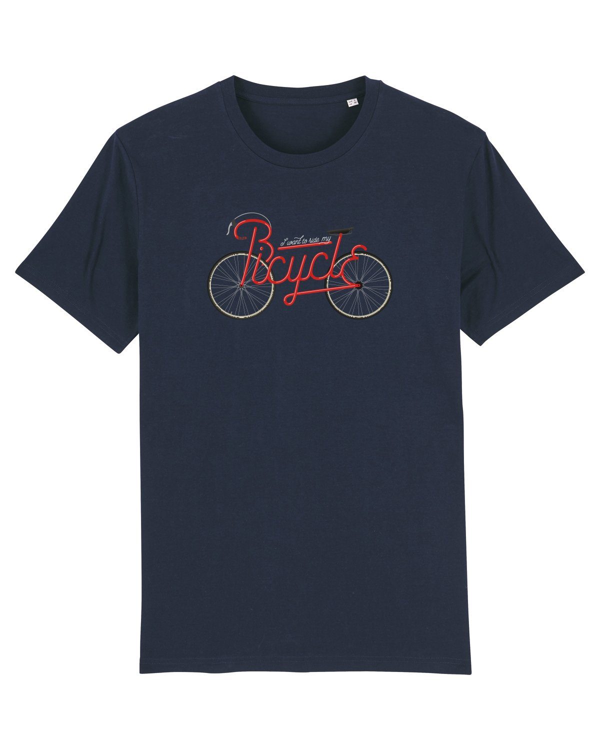 Apparel dunkelblau to Print-Shirt I ride (1-tlg) want wat? bicycle my