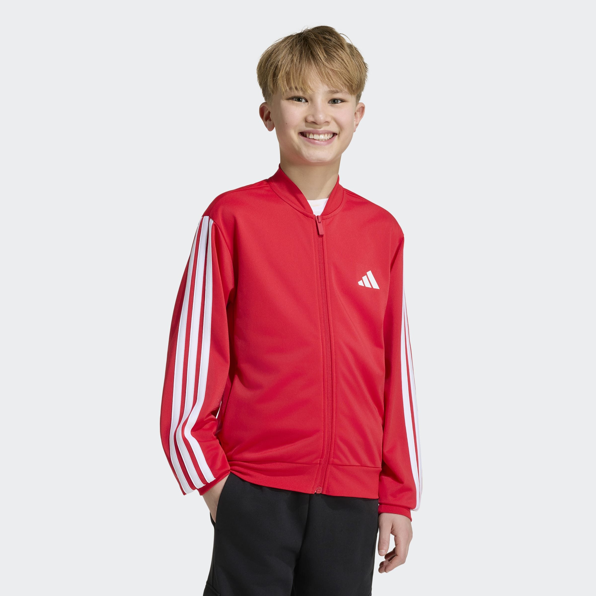 adidas Sportswear Outdoorjacke J 3S FZ TR TT für Kinder, mit Reißverschluss, aus Polyester