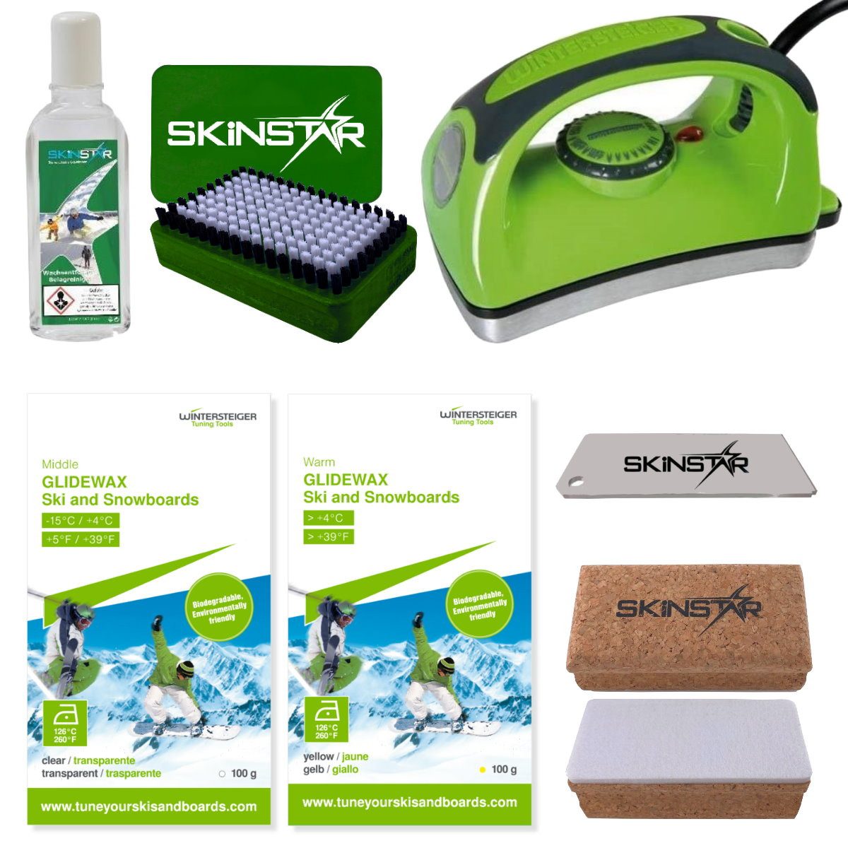 Ski Wintersteiger Skiwax Set Skiwachs Starter Set mit Wachsentferner