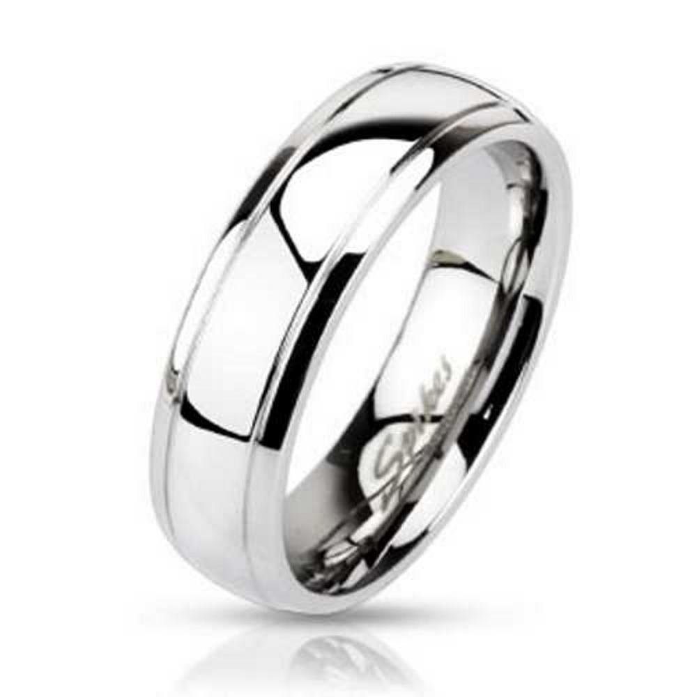 BUNGSA Fingerring 60 (19.1) Ring schmale Aussenringe Silber aus Edelstahl Unisex (Ring, 1-tlg), Damen Herren