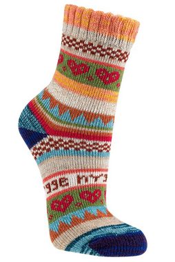 Wowerat Norwegersocken Bunte Hygge Norweger Socken Baumwolle mit schönem Muster Kinder (3 Paar) buntes Hygge Muster