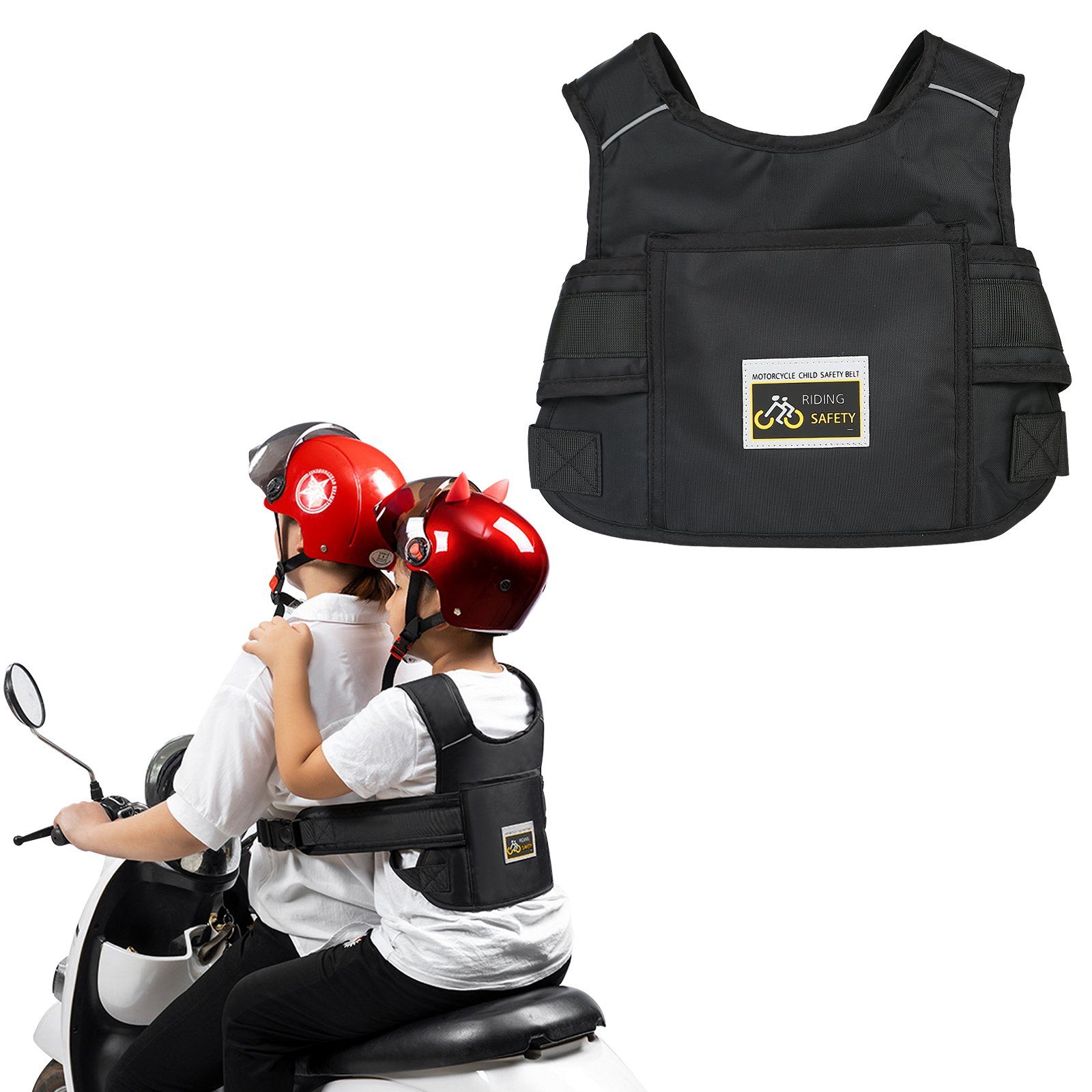 TWSOUL Sicherheitsgurt für Kinder in Elektroautos und Motorrädern Kinder-Sicherheitsgurt, Wasserdichtes Nylongewebe, Reflektierendes Design für Nachtsicht