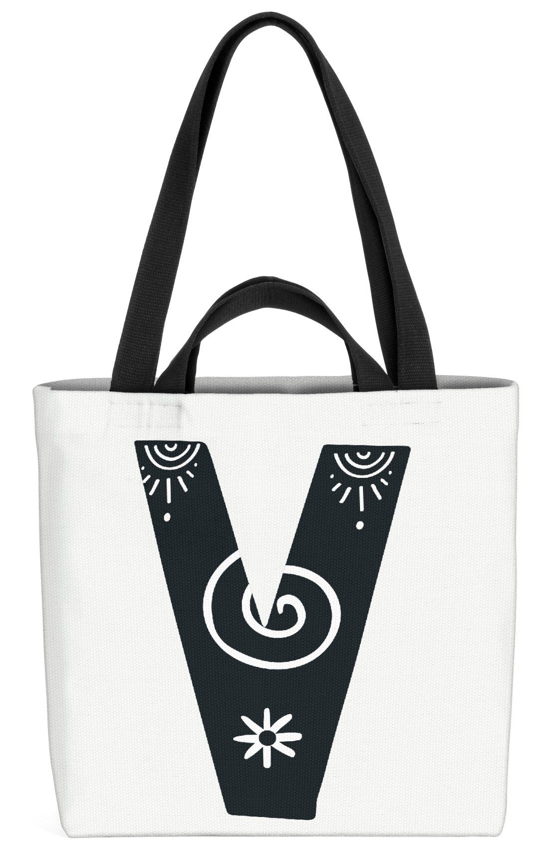 VOID Henkeltasche (1-tlg), V Buchstaben Frühling Pärchen Natur Buchstaben Paare Ini Pflanzen ABC