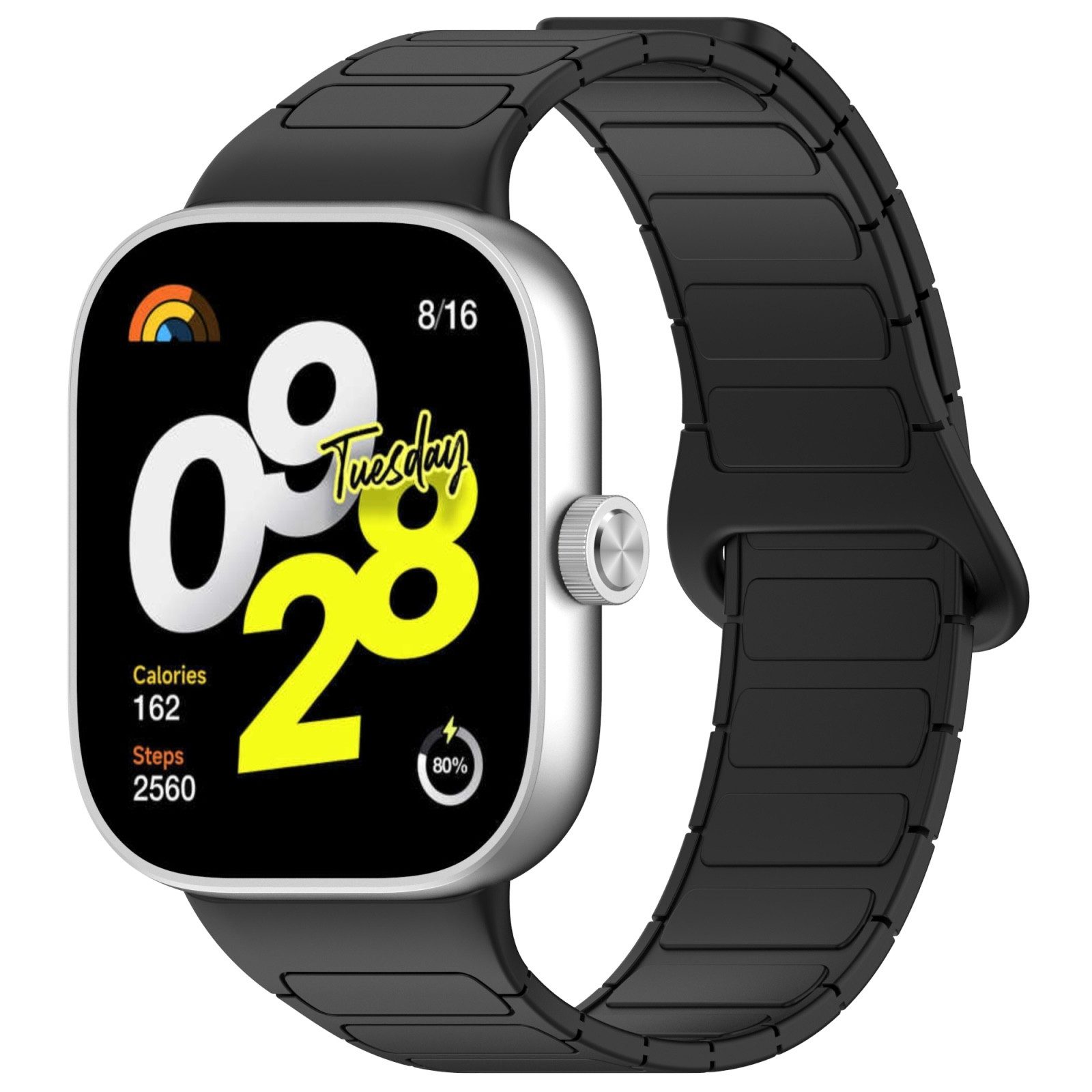 Wigento Smartwatch-Armband Nylon für Xiaomi Smart Band 10 Pro 9 Pro Magnetverschluss Ersatz Band, Zweifarbiges Silikonband mit Magnetverschluss