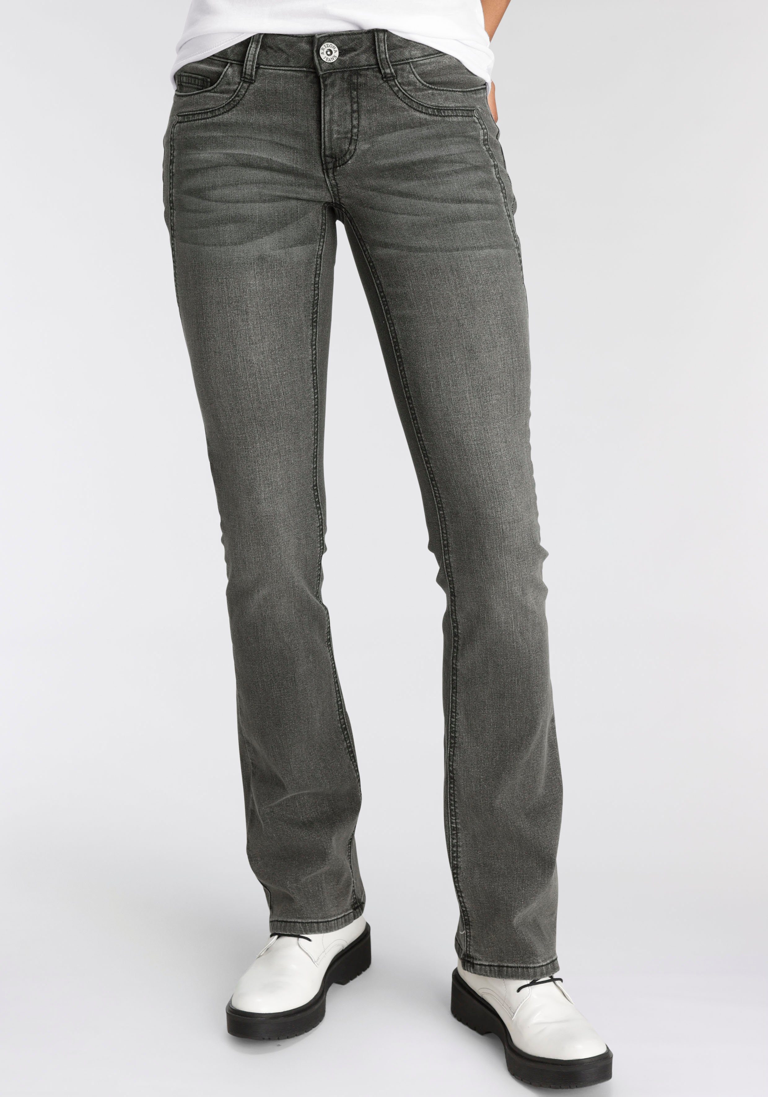 Arizona Bootcut-Jeans mit Keileinsätzen ausgestellte Beinform, günstig online kaufen