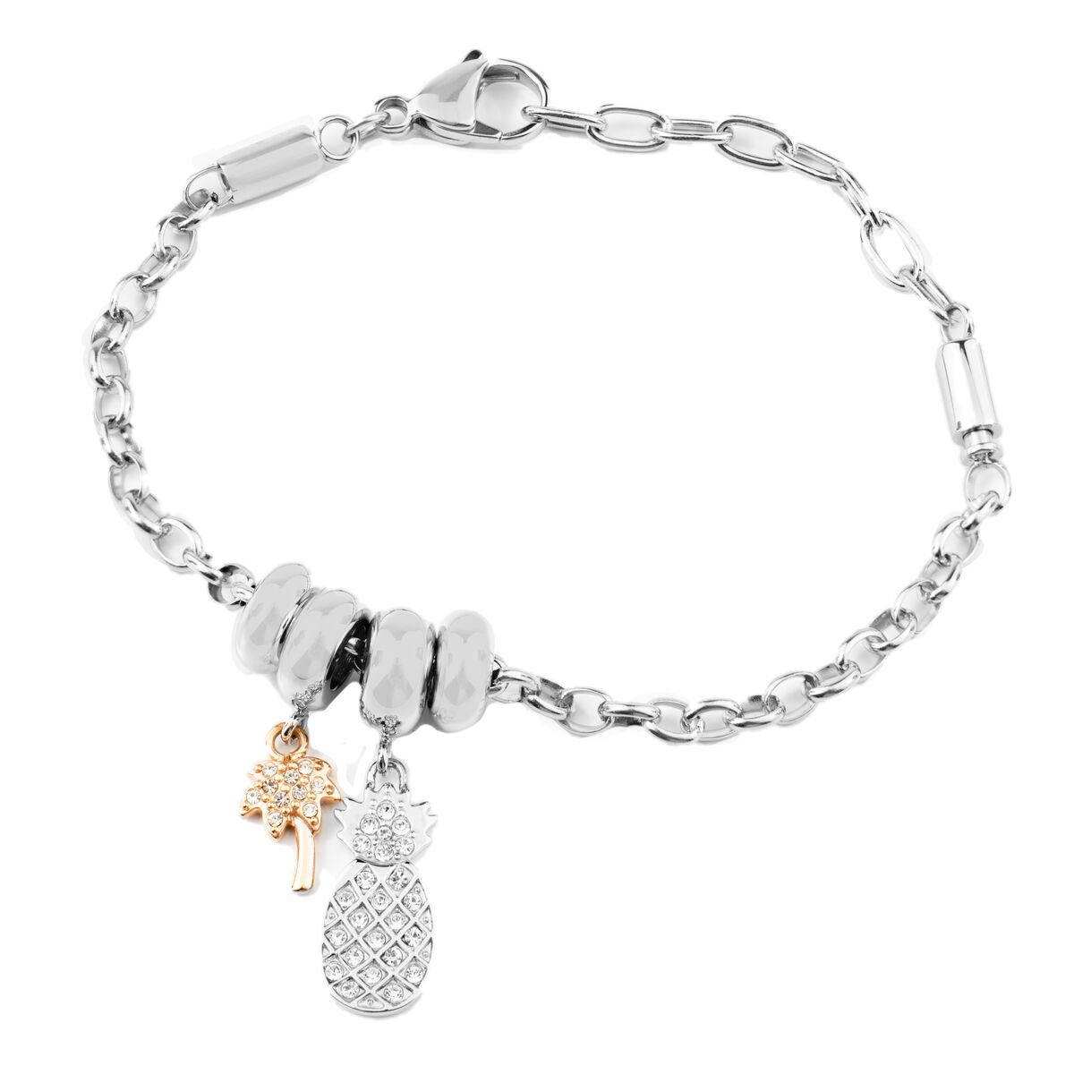MORELLATO Armreif »Damenarmreif Morellato SCZ1101 Grau Edelstahl 19 cm Damen  Armband mit Beads Set«