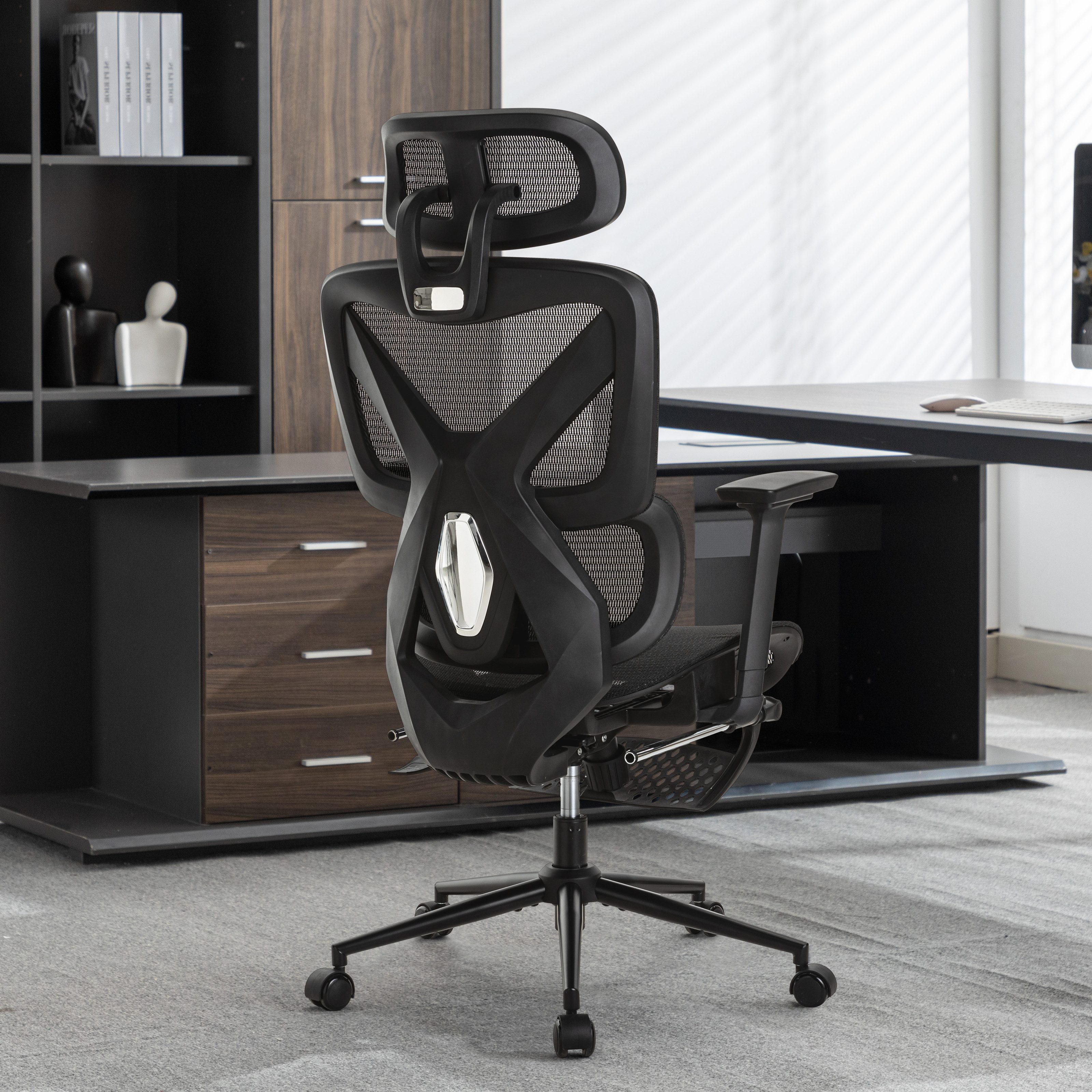 UEV Bürostuhl mit Fußstütze Mesh Ergonomisch günstig online kaufen