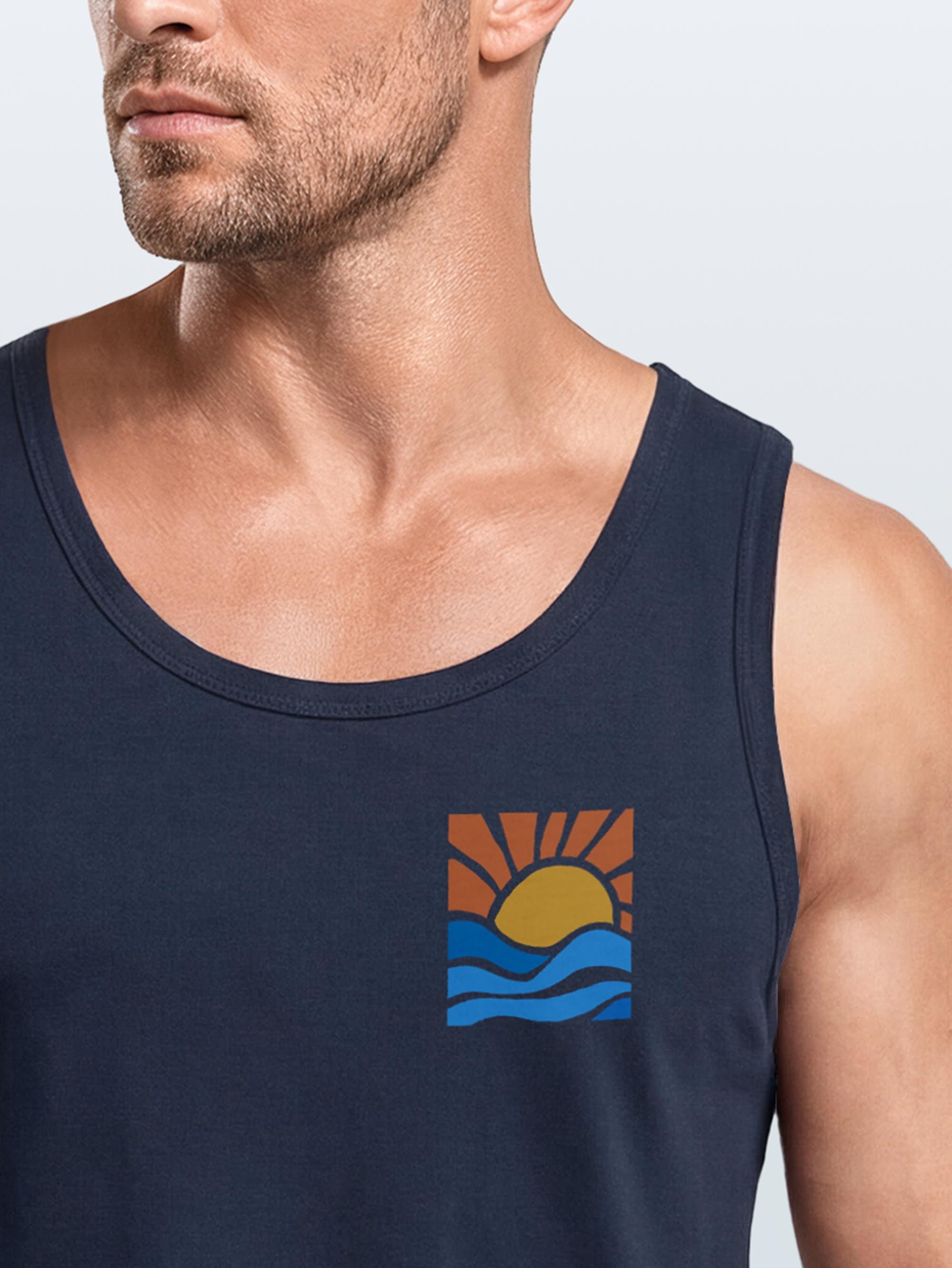 Neverless Tanktop Herren Tank-Top Logo Print Sommer Sonne Welle Strand Beach Style mit Print – Bild 3 von 5