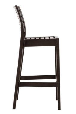 TPFLiving Barhocker Ares (mit angenehmer Fußstütze - Hocker für Theke & Küche), Gestell Kunststoff - Sitzfläche: Kunststoff Braun