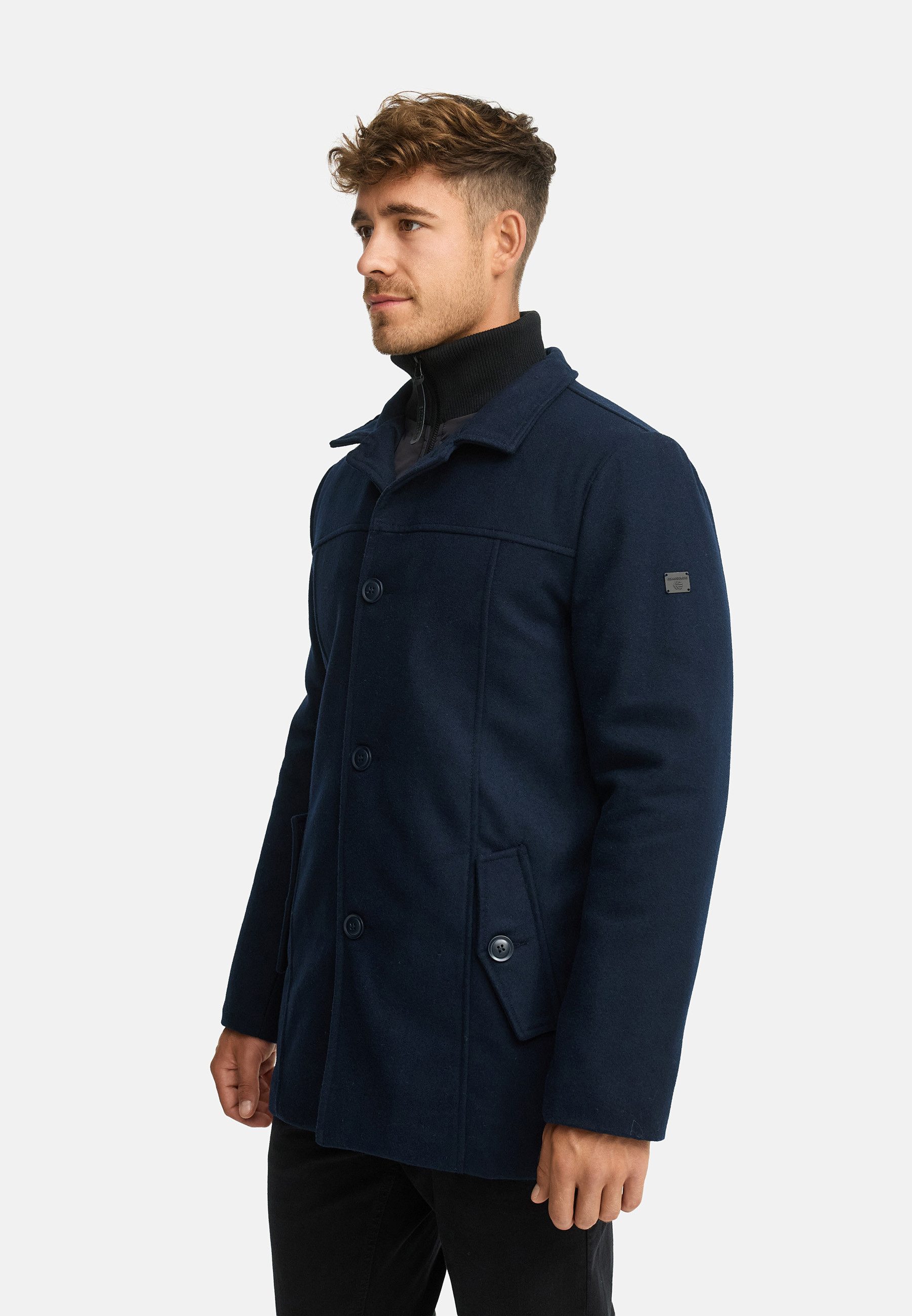 Indicode Wollmantel Herren INLunik Winter Mantel Herrenmantel Herrenmantel mit Wollanteil und wärmender Wattierung