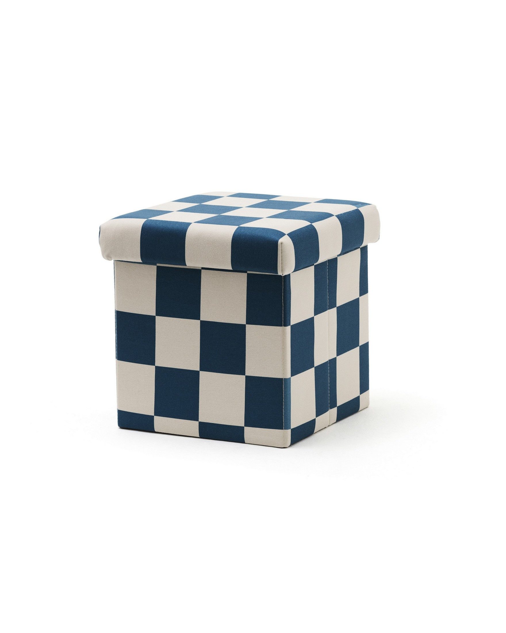 Kids Concept Sitzwürfel Kids Concept - Sitzwürfel mit Stauraum Karo blau - 30x31x30 cm (1 St)