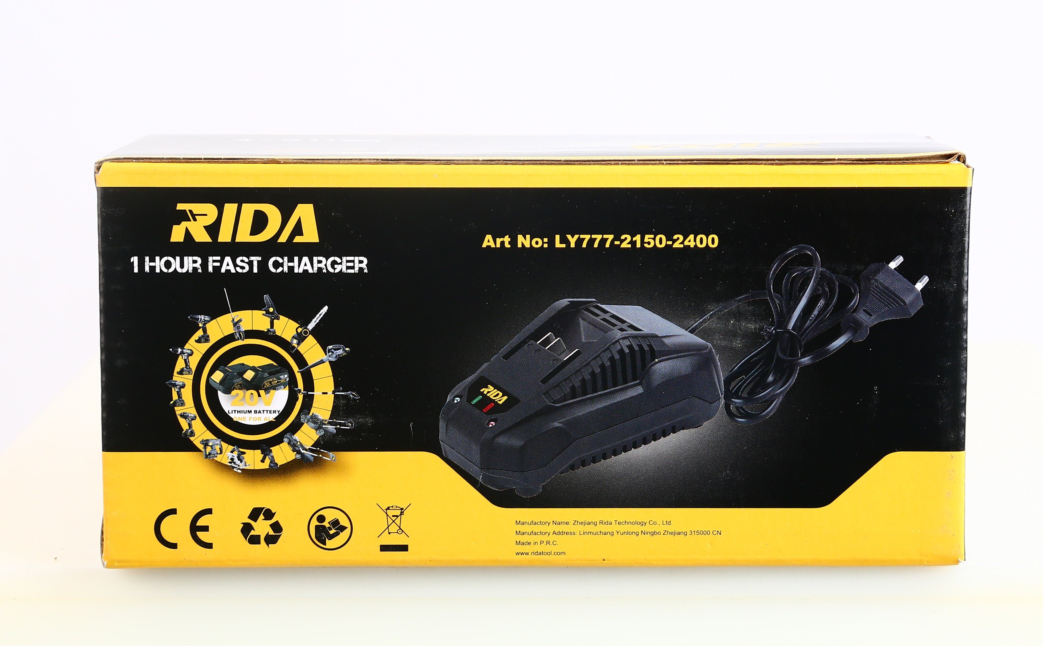 RIDA LY777-2150-2400 Schnellladegerät 2,4 A für RIDA 20V Akkus Akku-Ladestation (1-tlg)