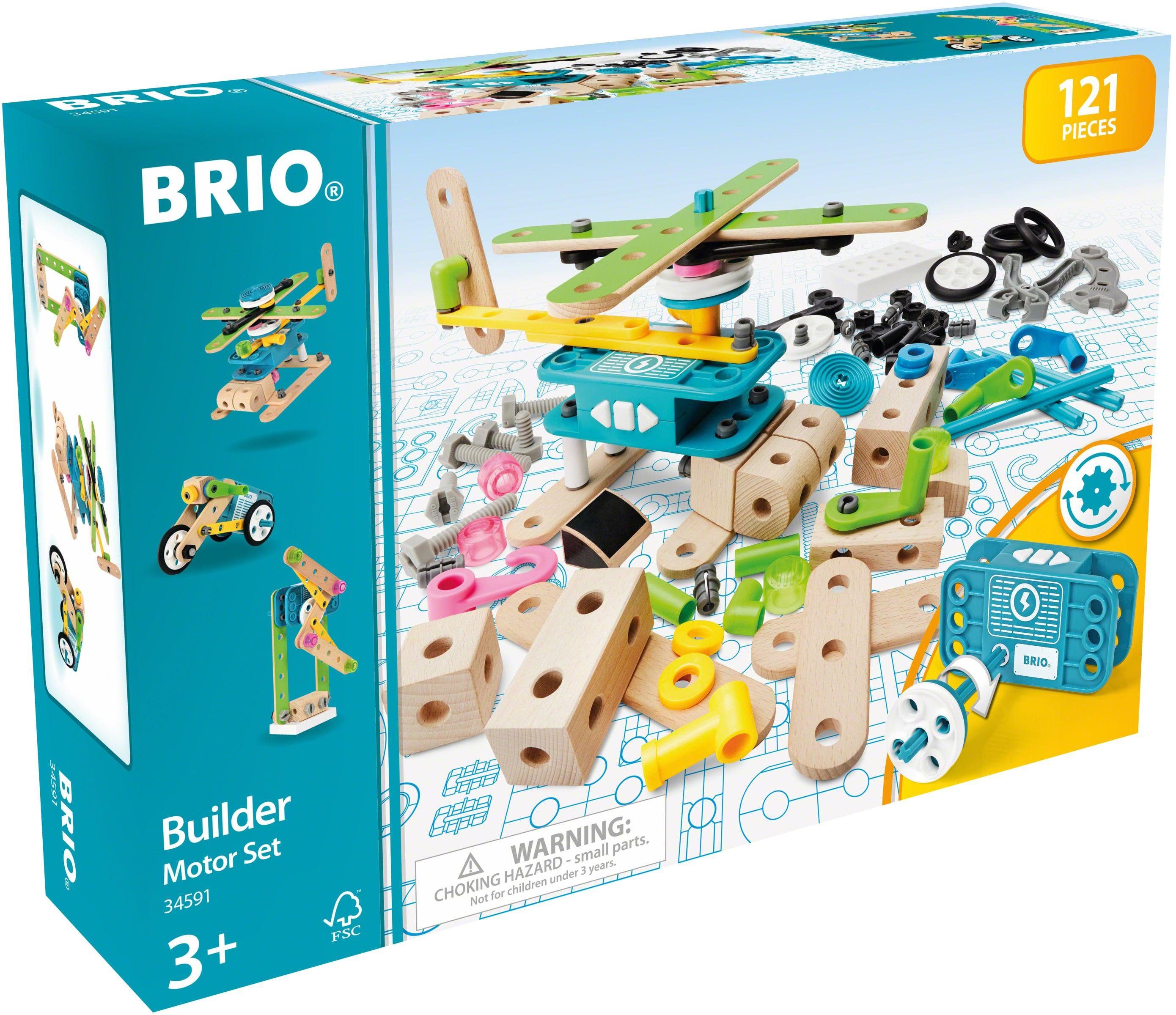 BRIO® Builder Motor-Set Konstruktions-Spielset, (121 St), mit batteriebetreibenem Motor