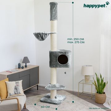 Happypet Kratzbaum, XXL Deckenhoch, 250 bis 275 cm – 18 cm Dicke Stämme, Maine Coon