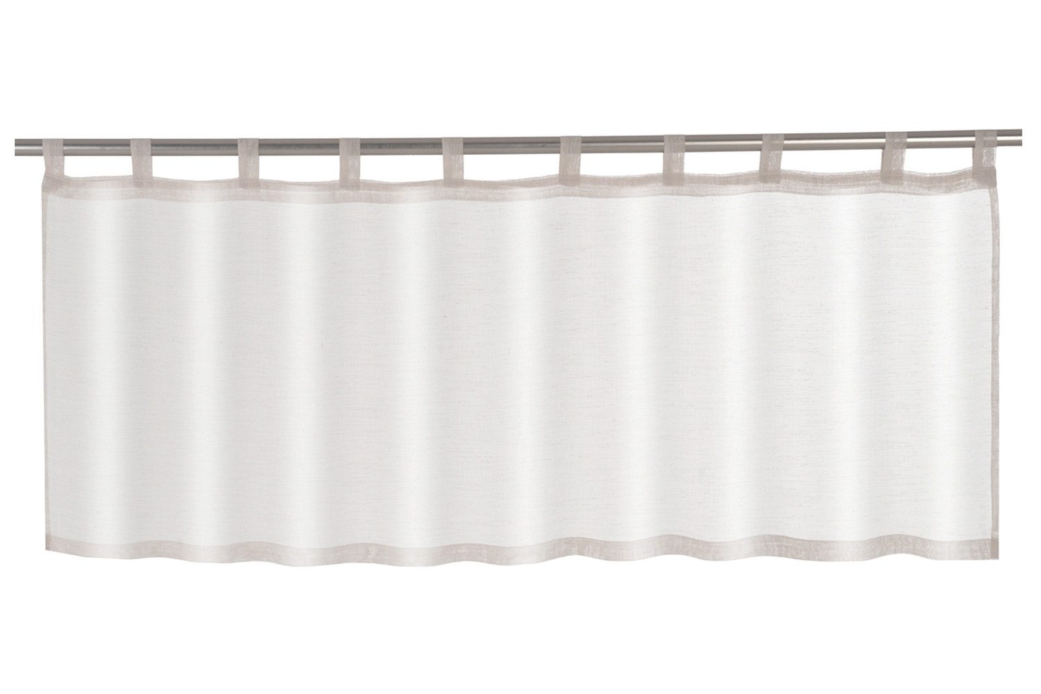 Home4You Scheibengardine, 140 x 50 cm, Creme, Polyester, Transparent (1 St), Schlaufen, transparent, Polyester