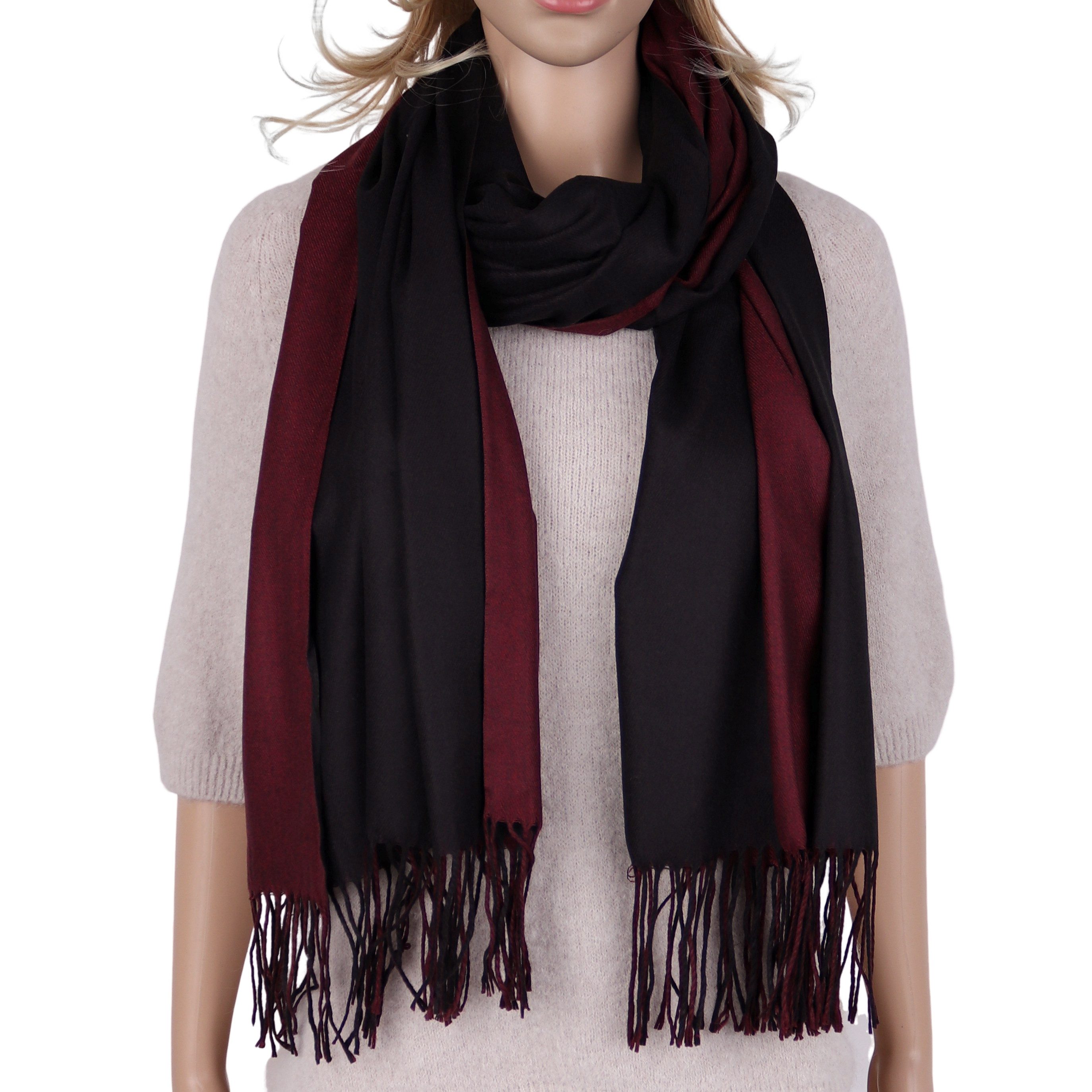 MIRROSI Modeschal weicher und warmer Schal Unifarbe weiseitig tragbar, 70x180cm, (Klassische Uni-Farbe), Damen Halstuch ideal für Herbst und Winter