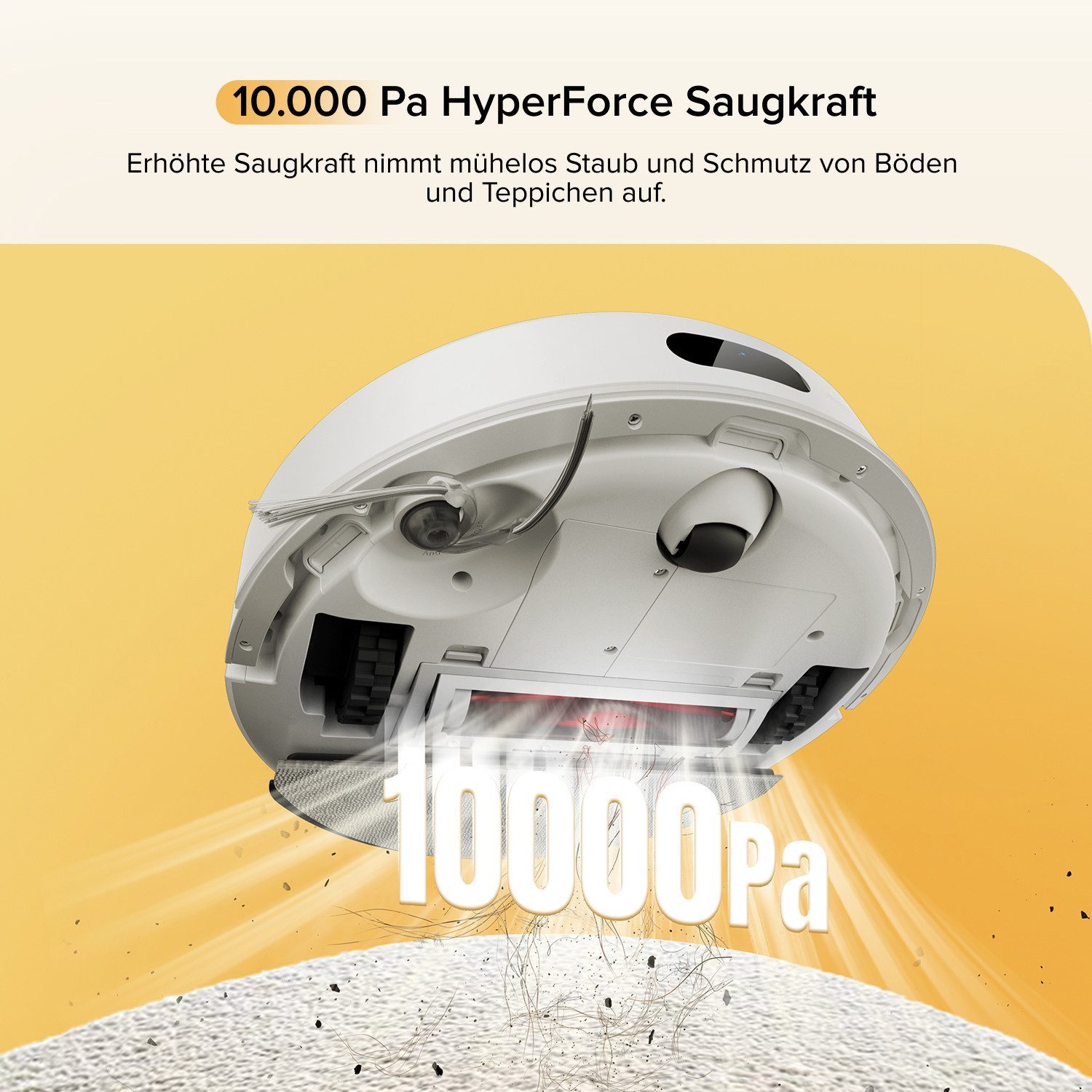 Roborock Saugroboter Q7 M5 (Upgrade von Q5 PRO), 10000Pa, 180Min, Dual Anti-Tangle-System, mit Wischfunktion, LiDAR Navigation, Staubsauger Roboter für Teppich, Tierhaare, APP Steuerung