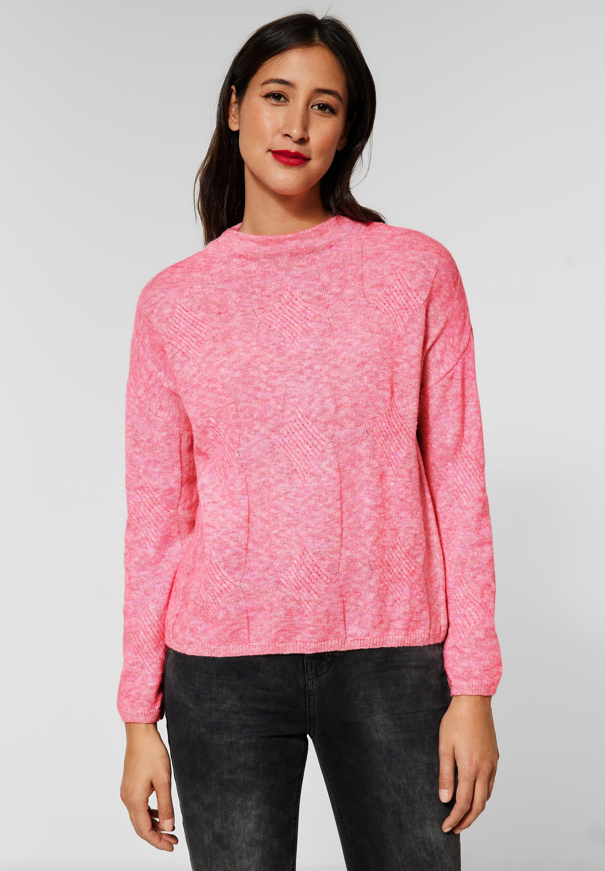 Strickpullover Street One Zopfstrickpullover in Winter Rose Melan