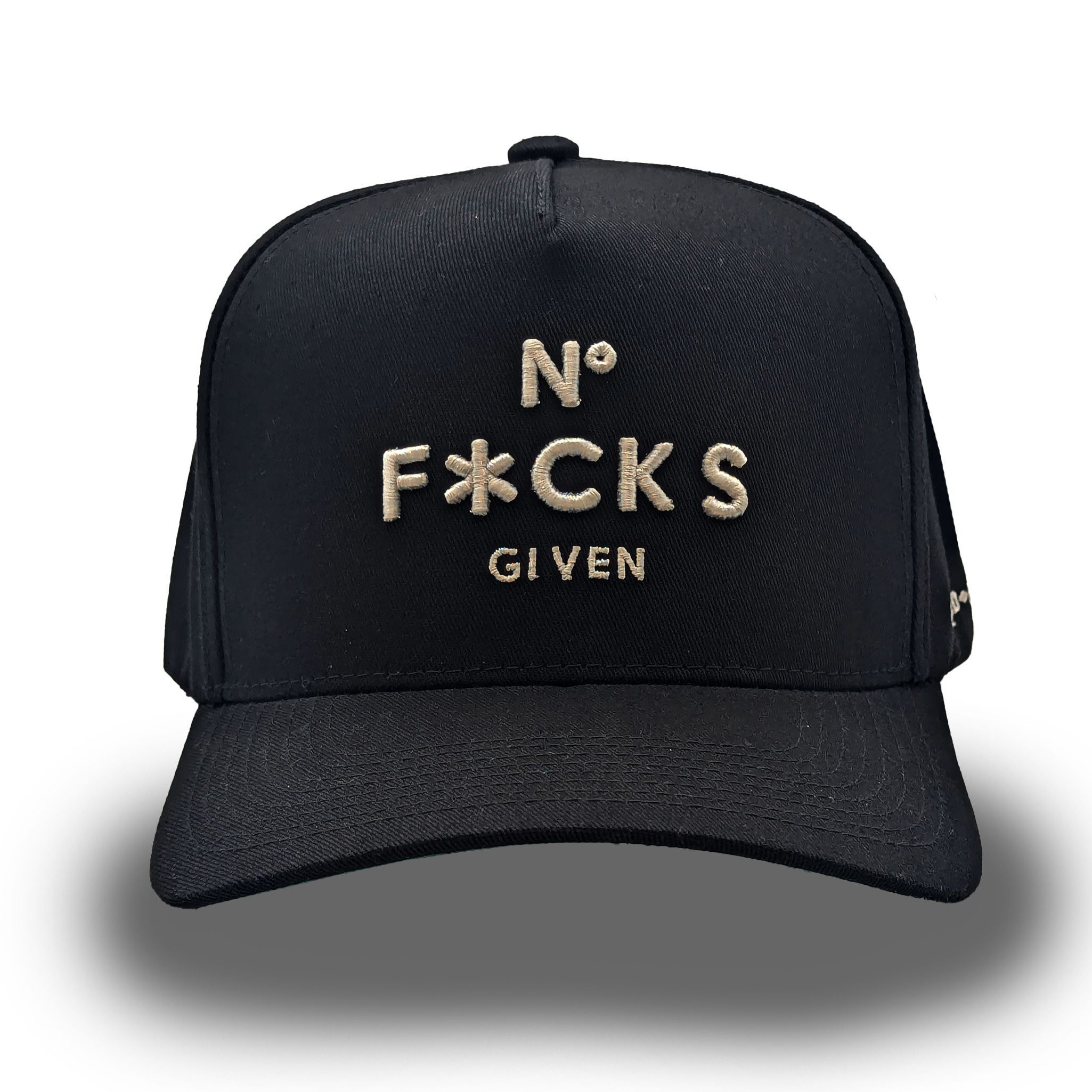 FIELD GRADE Trucker Cap Field Grade No Fucks Given Trucker Cap Twill (Basecap, Basecap, Fulltrucker Kappe, Trucker Kappe) Field Grad Logo Stickerei über dem Druckknopf-Verschluss