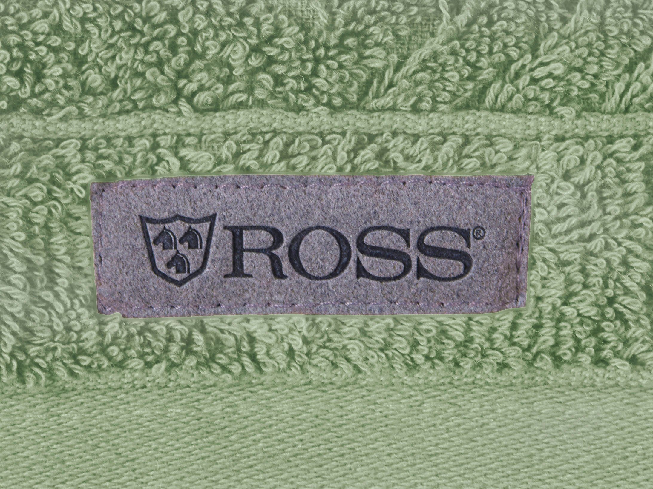 (2-St), ROSS Frottier schilf Uni-Rippe mit Smart, Velourslabel Handtuch