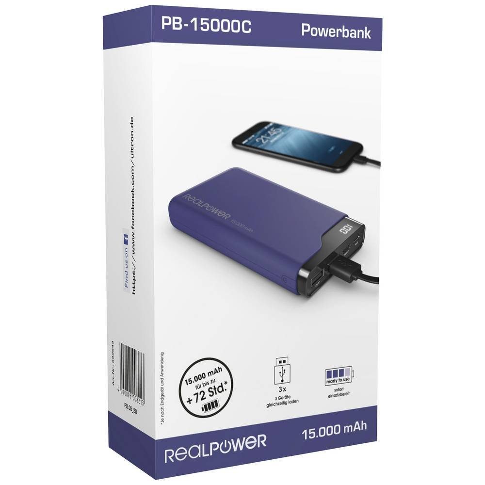 Realpower Powernbank navyblue 333643 Powerbank