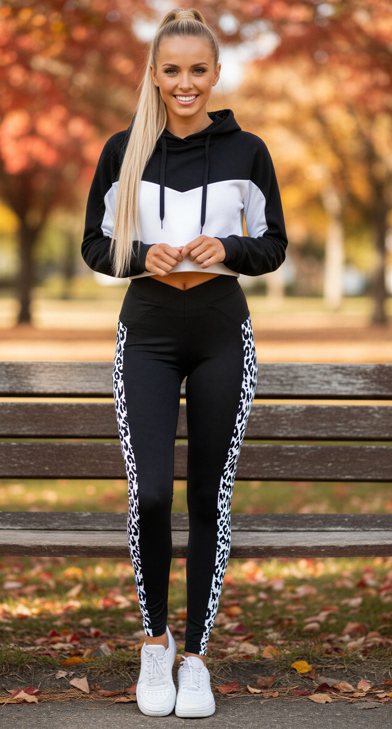 Bas Bleu Funktionsleggings Sportleggings mit Leo-Optik