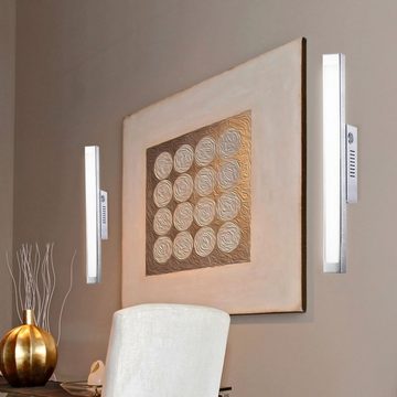 WOFI LED Wandleuchte, Leuchtmittel inklusive, Warmweiß, Wandleuchte Wandlampe LED Touchdimmer 3 Stufen silber Wohnzimmerlampe