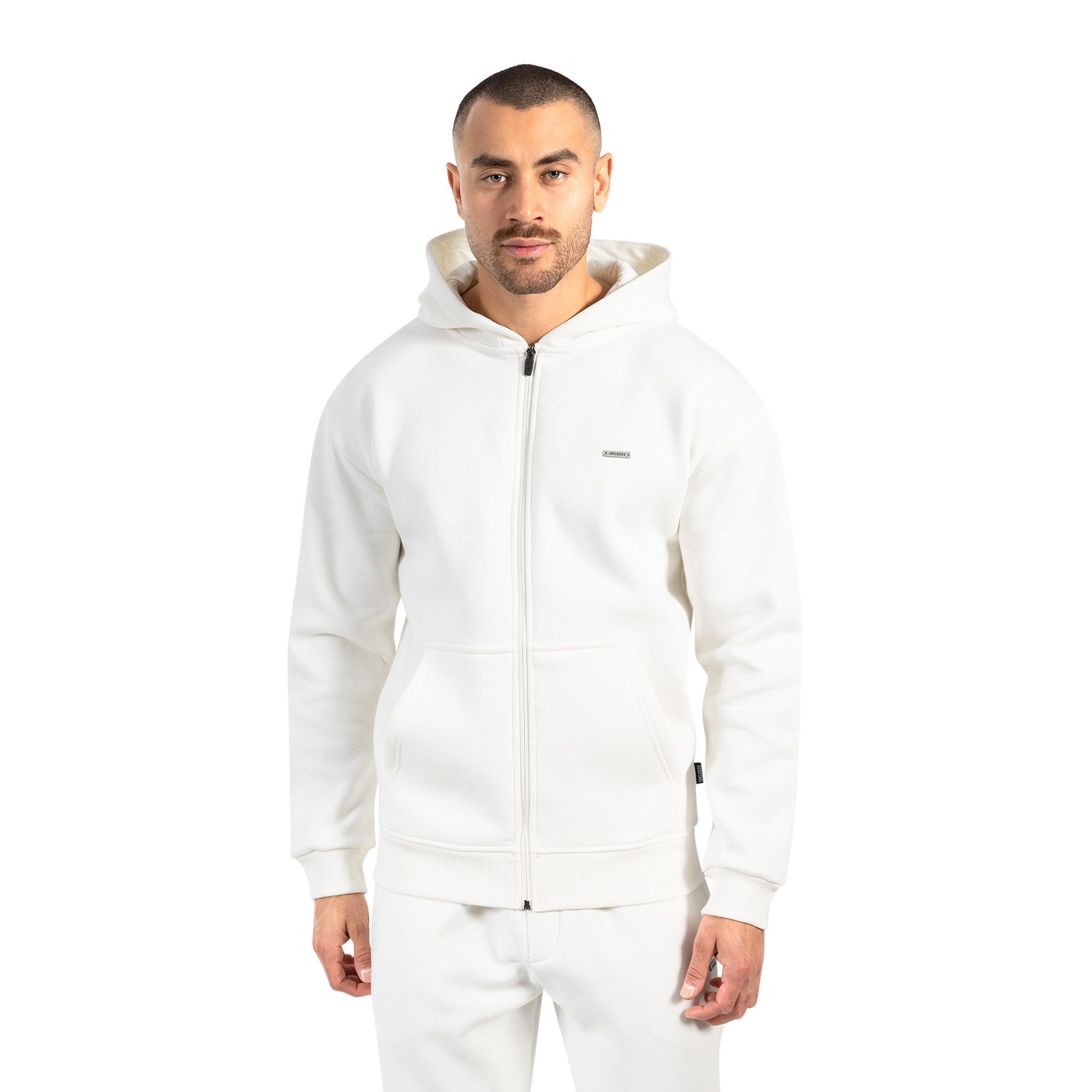 Smilodox Kapuzenstrickjacke Ilyas, Oversize Zip Hoodie, Strickjacke mit Log günstig online kaufen