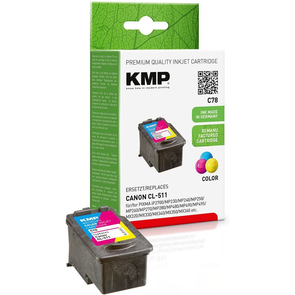 KMP - 1 Tintenpatrone color (1-tlg) C78 Tinte CANON CL-511 ERSETZT
