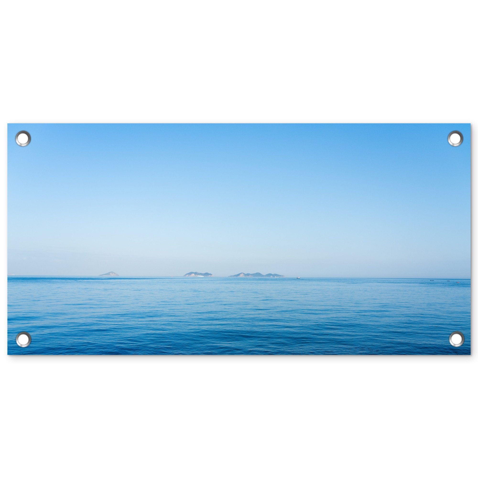OnlyWow Poster für Garten Meer - Horizont - Blau, Gartenposter, Outdoor Bilder, Wetterfest, Garten Deko, 60x30 cm