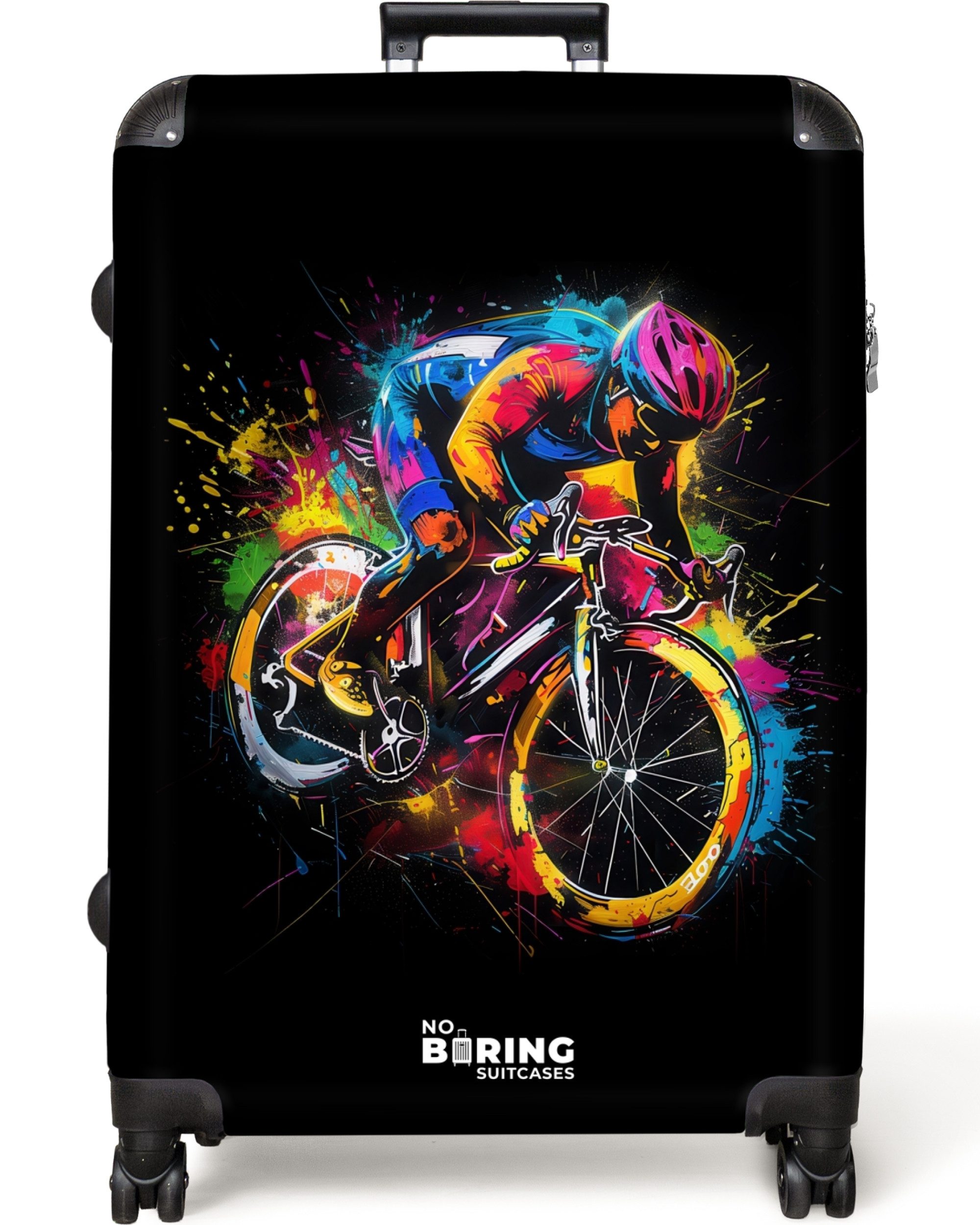 NoBoringSuitcases.com© Hartschalen-Trolley Bunter Radfahrer mit Farbe günstig online kaufen