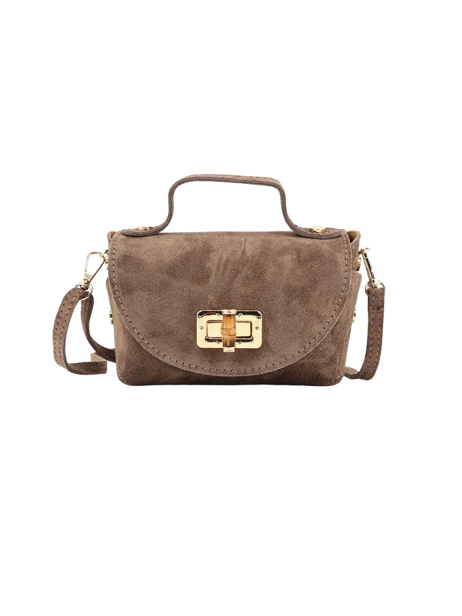 BRISE TASCHE Schultertasche Mini – Elegante kleine Wildleder & Nappaleder Tasche (Einzelartikel), Kompakt, leicht, weiches Wildleder