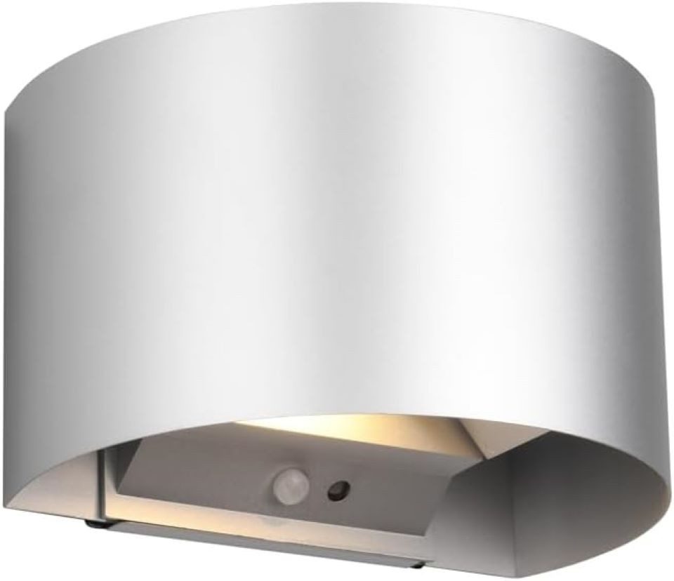 lightling LED Außen-Wandleuchte Talina, LED fest integriert, Warmweiß, Dämmerungs- und Bewegungssensor, Up- and down Beleuchtung, titanfarbig